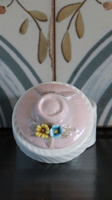 Vintage Fitz and Floyd Round Hat Lid Trinket Box