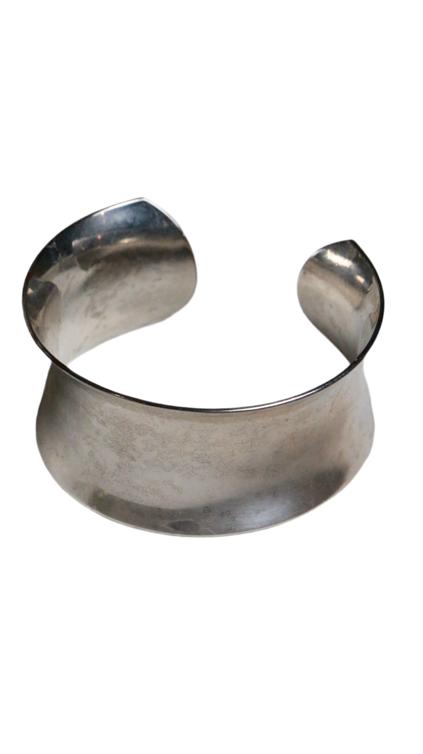 Vintage 925 Sterling Silver Modernist Twist Cuff Bangle