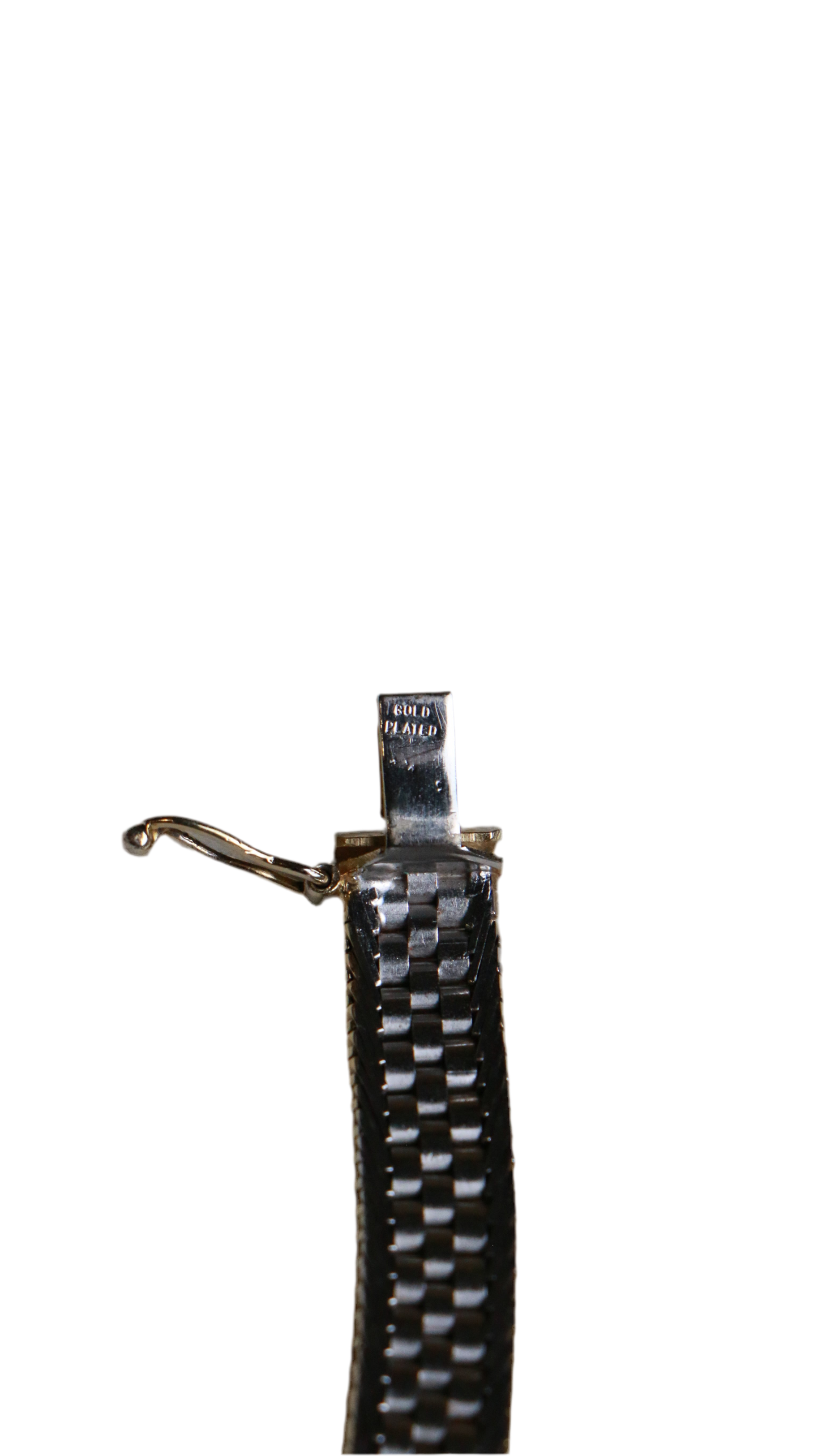 Vintage Gold-Plated Mesh Bracelet with Textured Diamond-Cut Detail