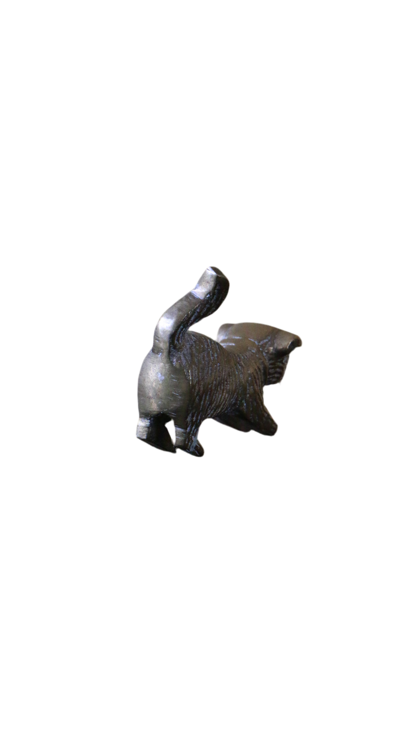 Vintage Solid Brass Playful Cat Figurine