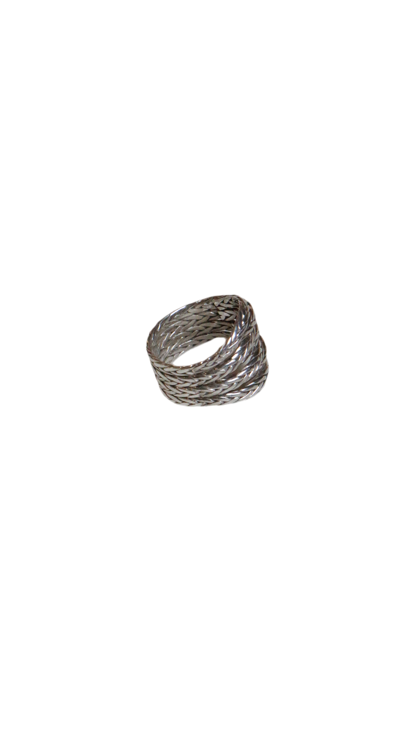 Modern 925 Sterling Silver Woven Ring