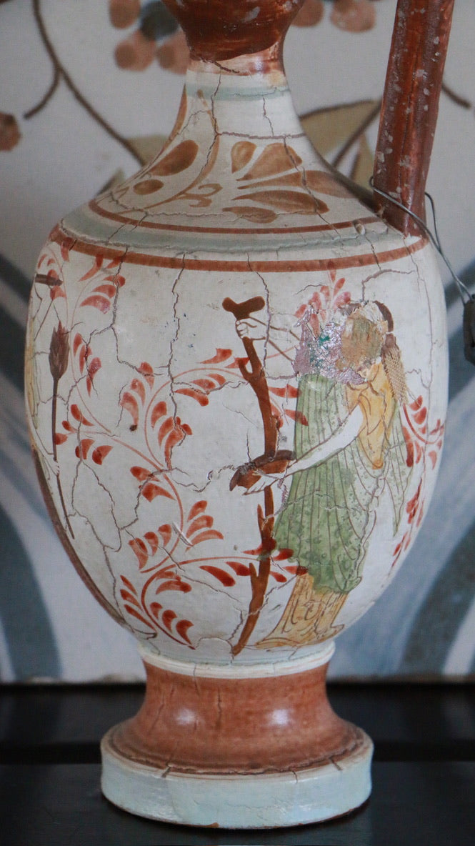 Vintage Copy Hand-Painted Greek-Style Ceramic Jug