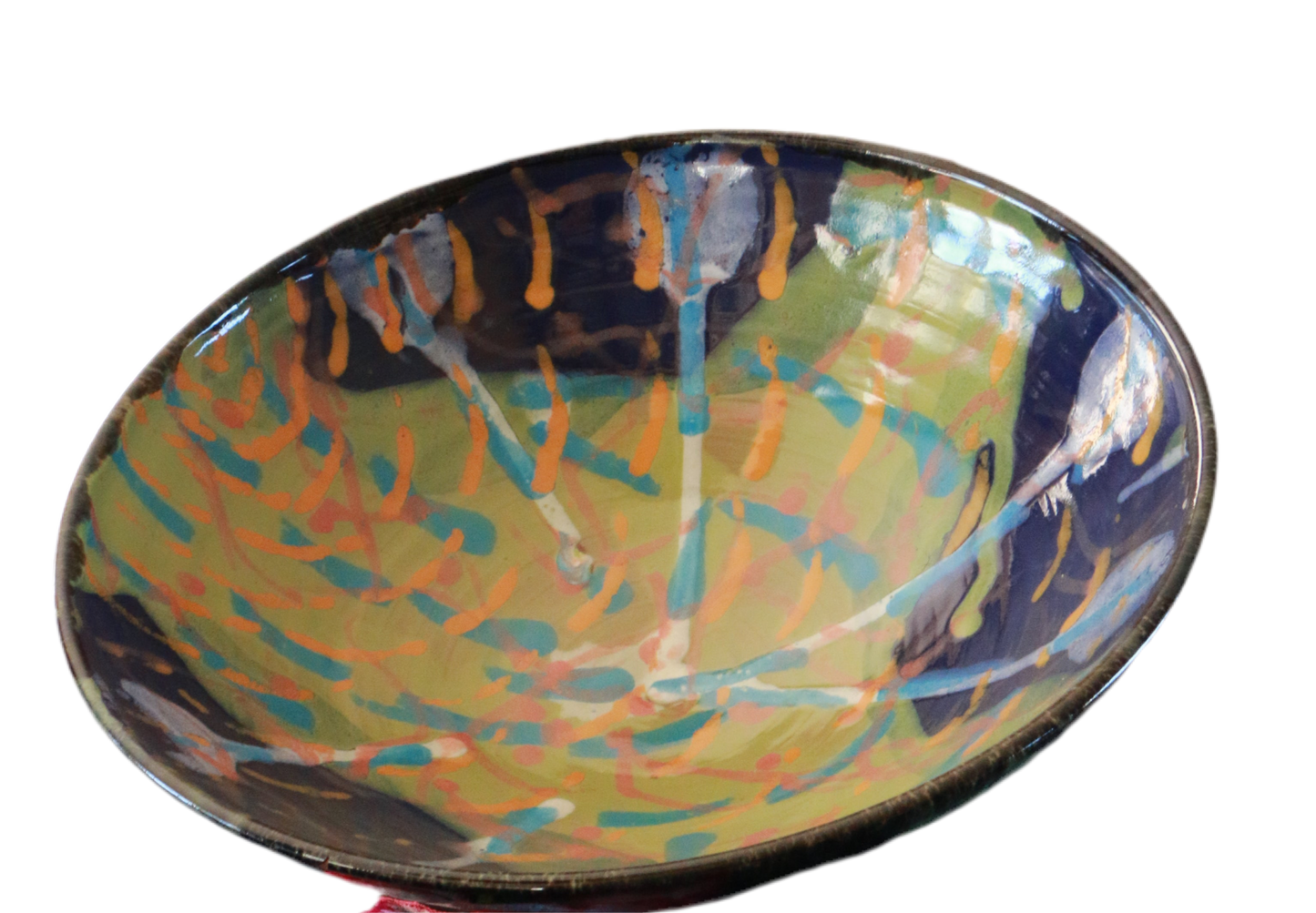 Hand-Painted Colorful Pottery Bowl