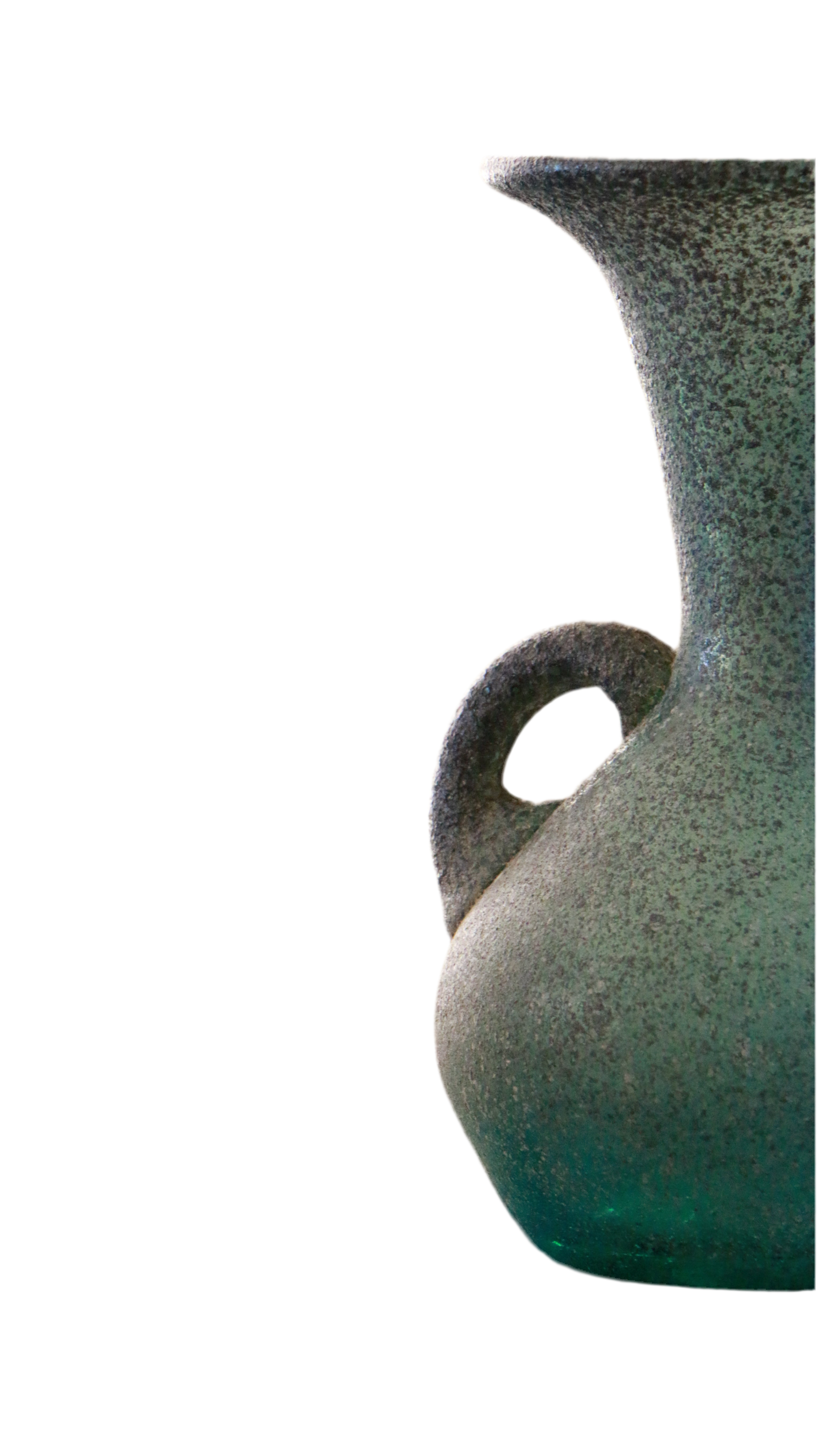 Emerald Green Spanish Hand Blown Art Glass Mini Pitcher Vase