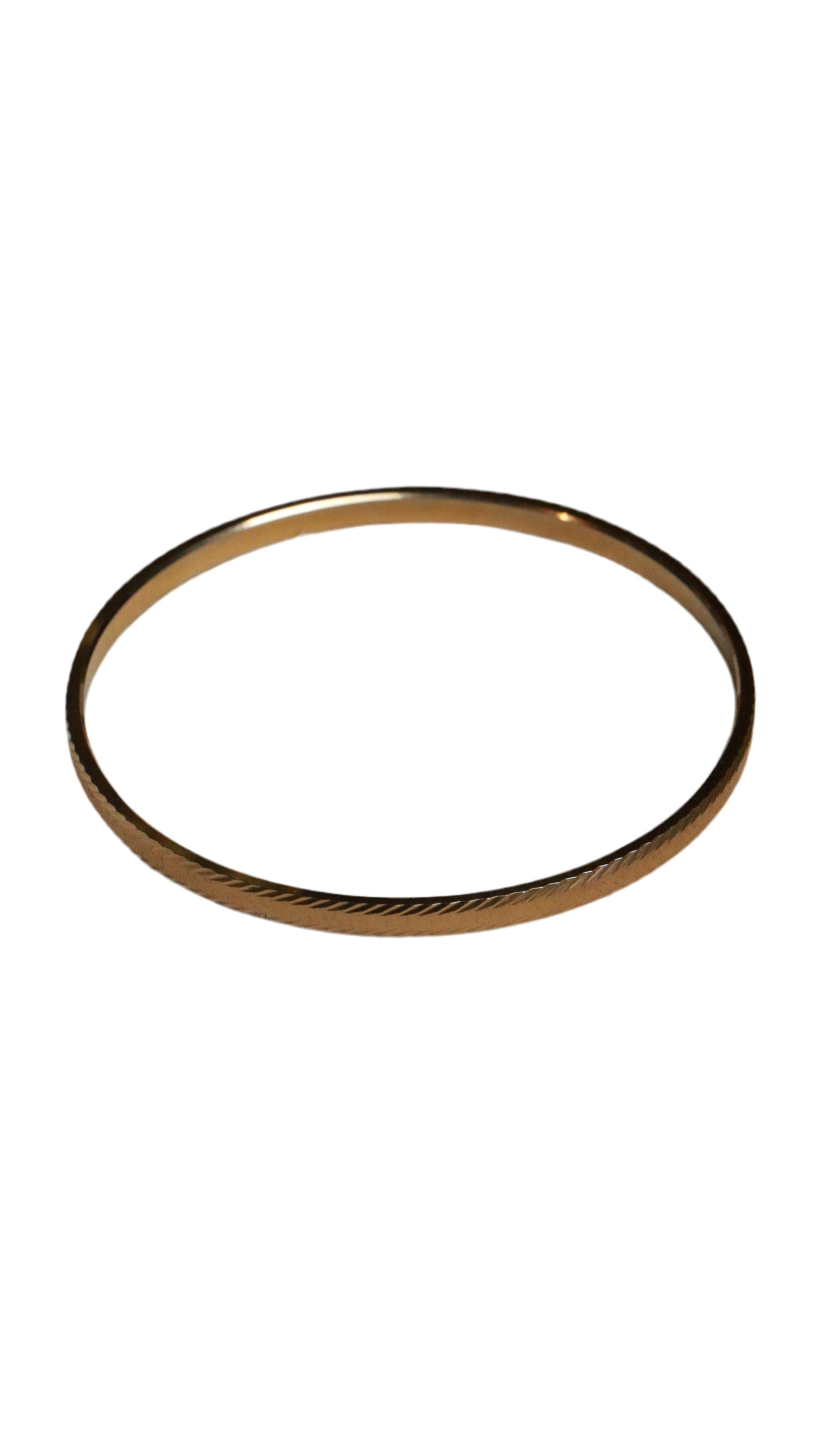 Trifari Diamond Cut Slip On Gold Bangle