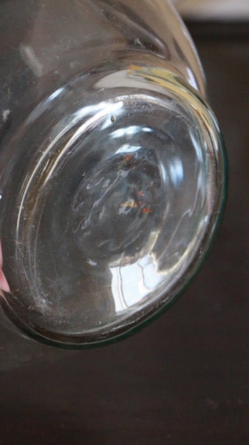 Vintage Hand Blown Glass Vase with Ruffled rim