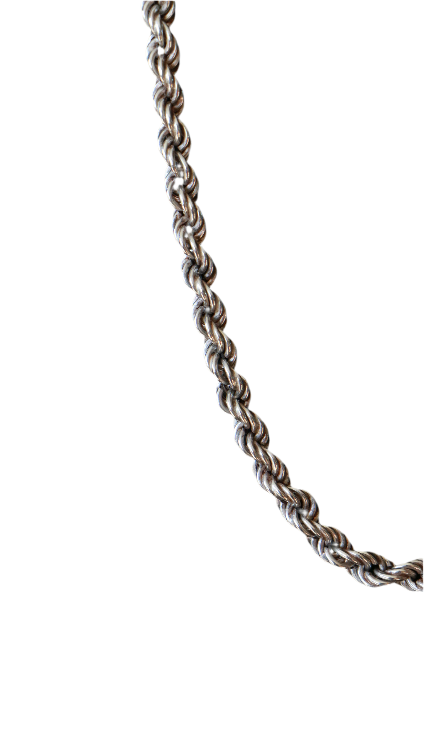 Vintage Sterling Silver Rope Chain Necklace