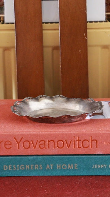 Vintage Silver-Plated Scalloped Trinket Dish