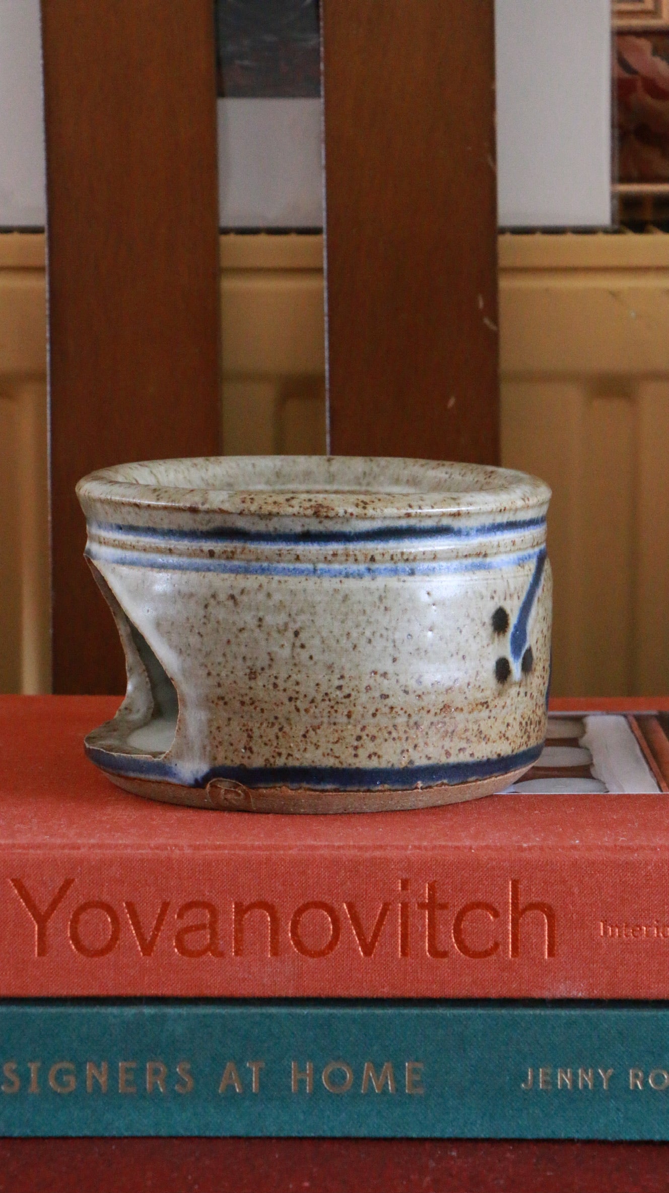 Vintage Rossmore Country Pottery Ceramic Warmer Stand