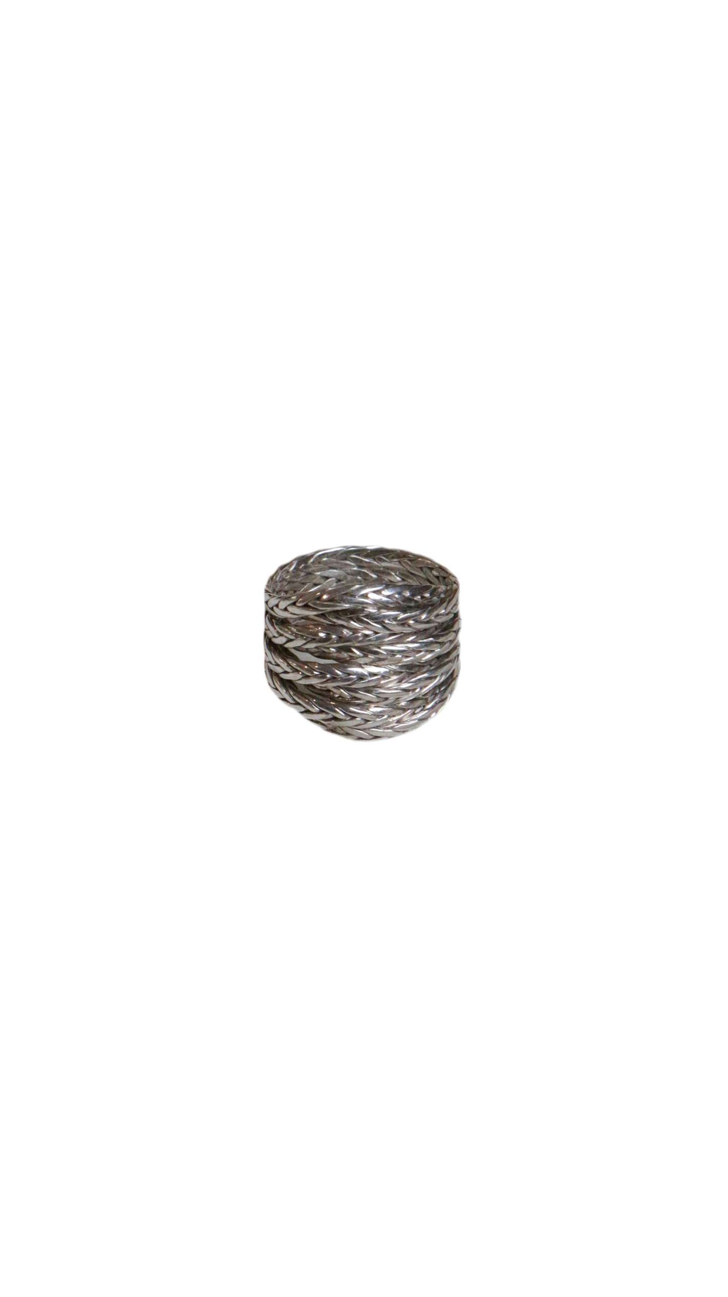Modern 925 Sterling Silver Woven Ring