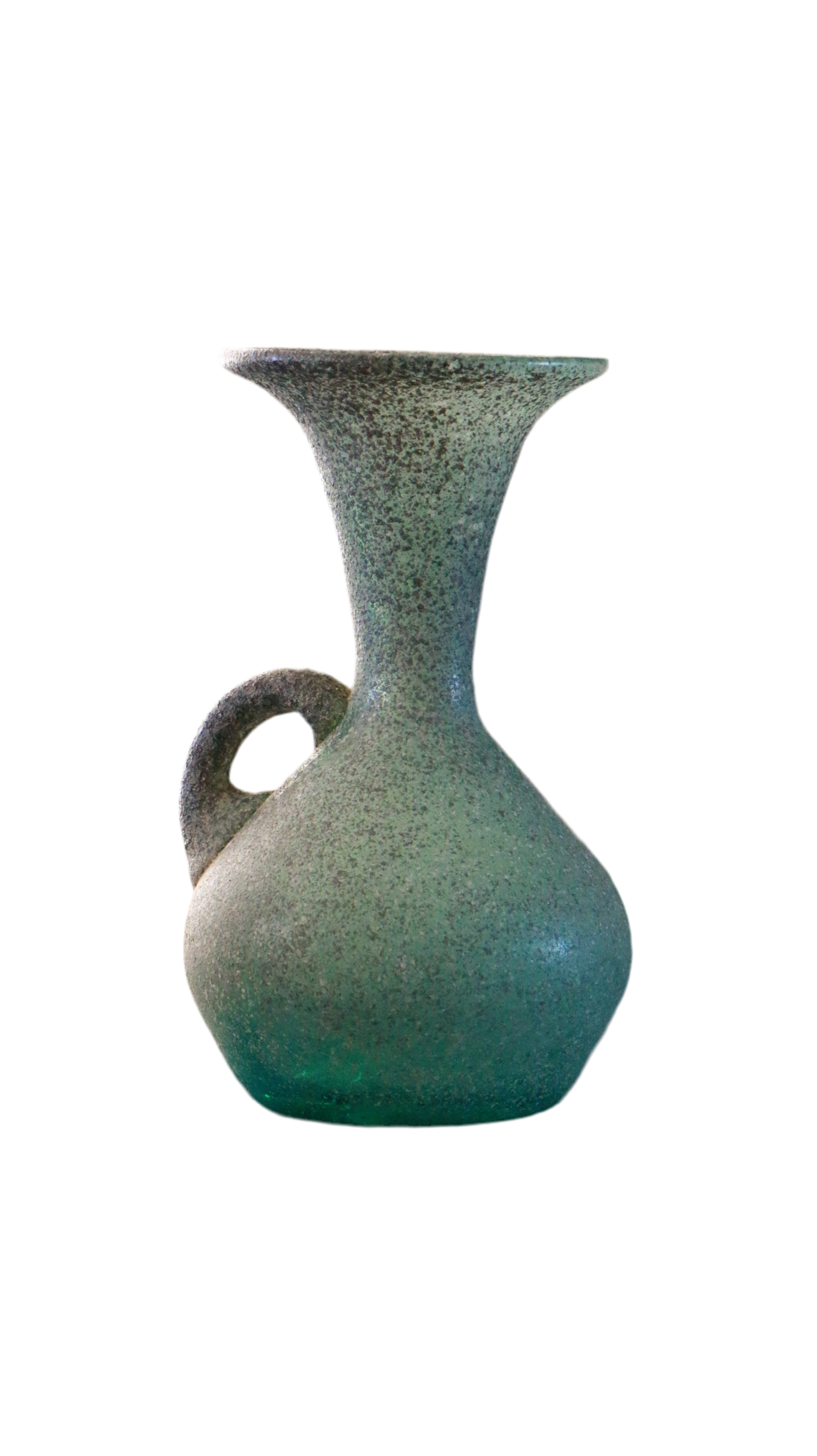 Emerald Green Spanish Hand Blown Art Glass Mini Pitcher Vase