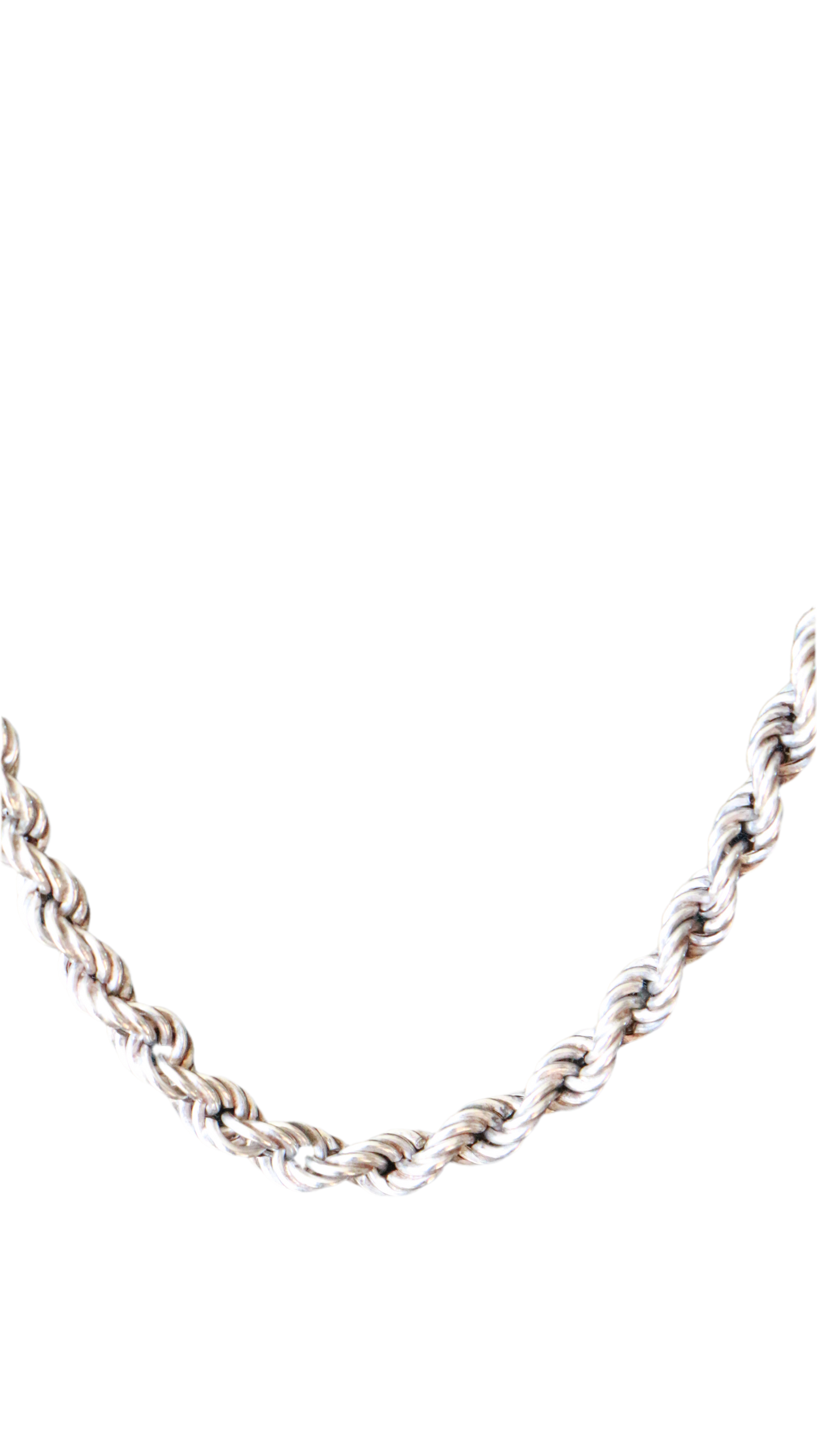 Vintage Sterling Silver Rope Chain Necklace