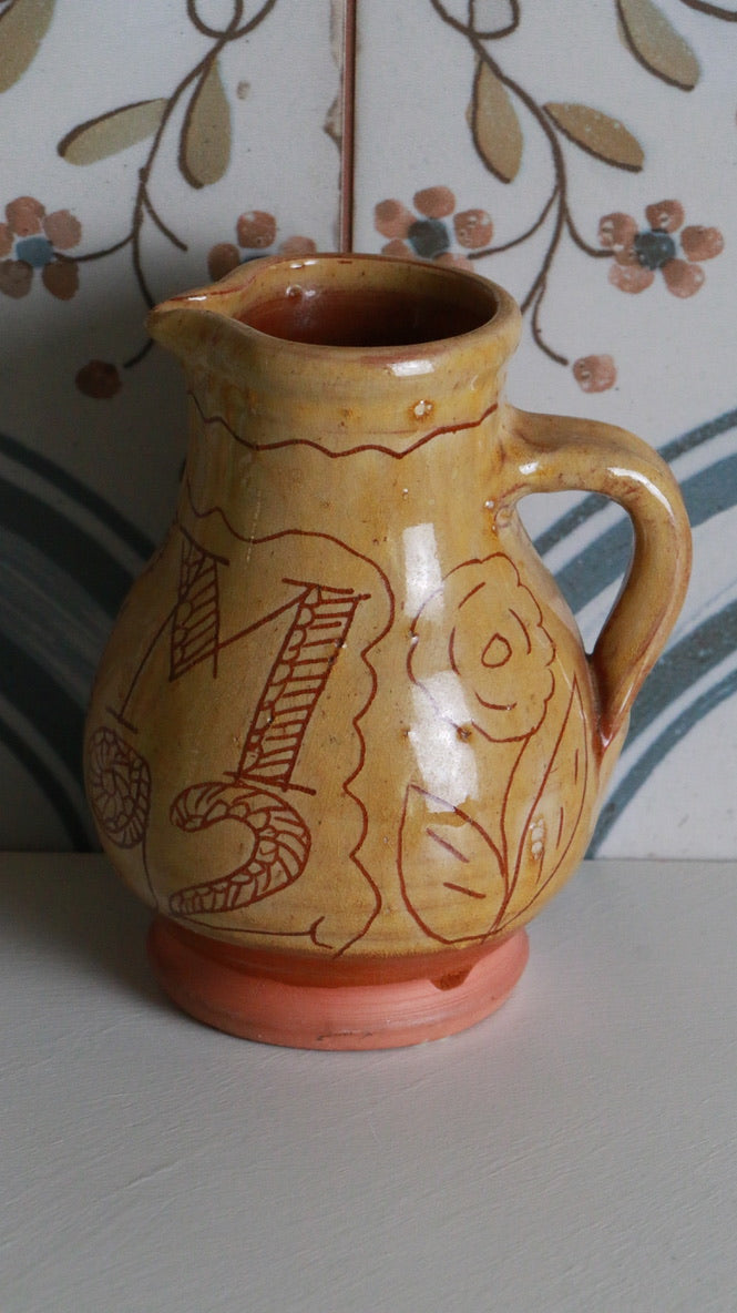 Colonial Williamsburg Red Slipware Pitcher Creamer