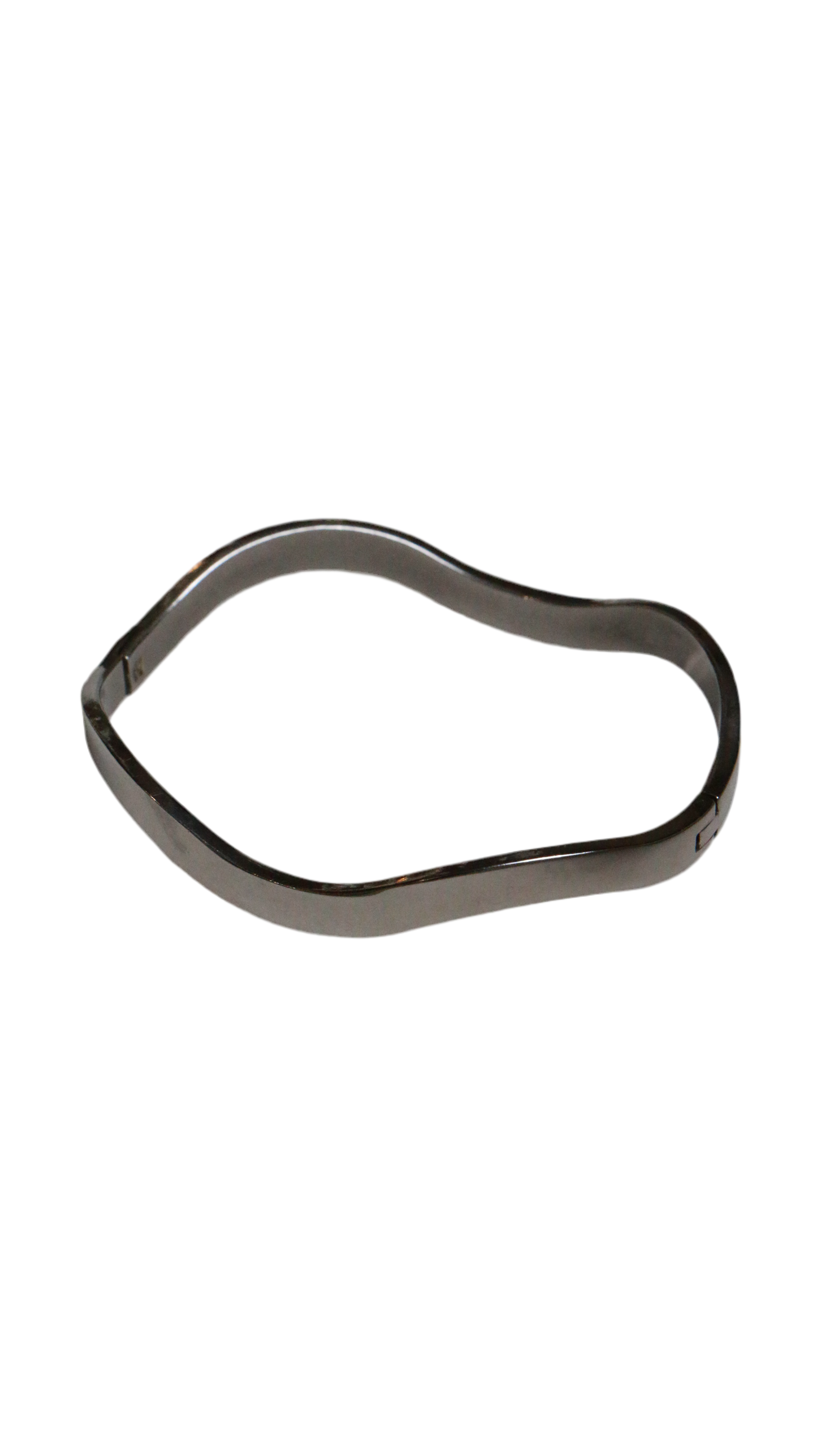 Sterling Silver 925 Wave Modernist Cuff Bangle