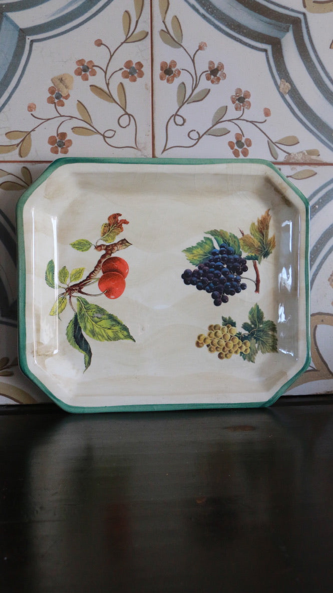 Ceramica Due Torri Fruit Pattern Octagonal Serving Platter