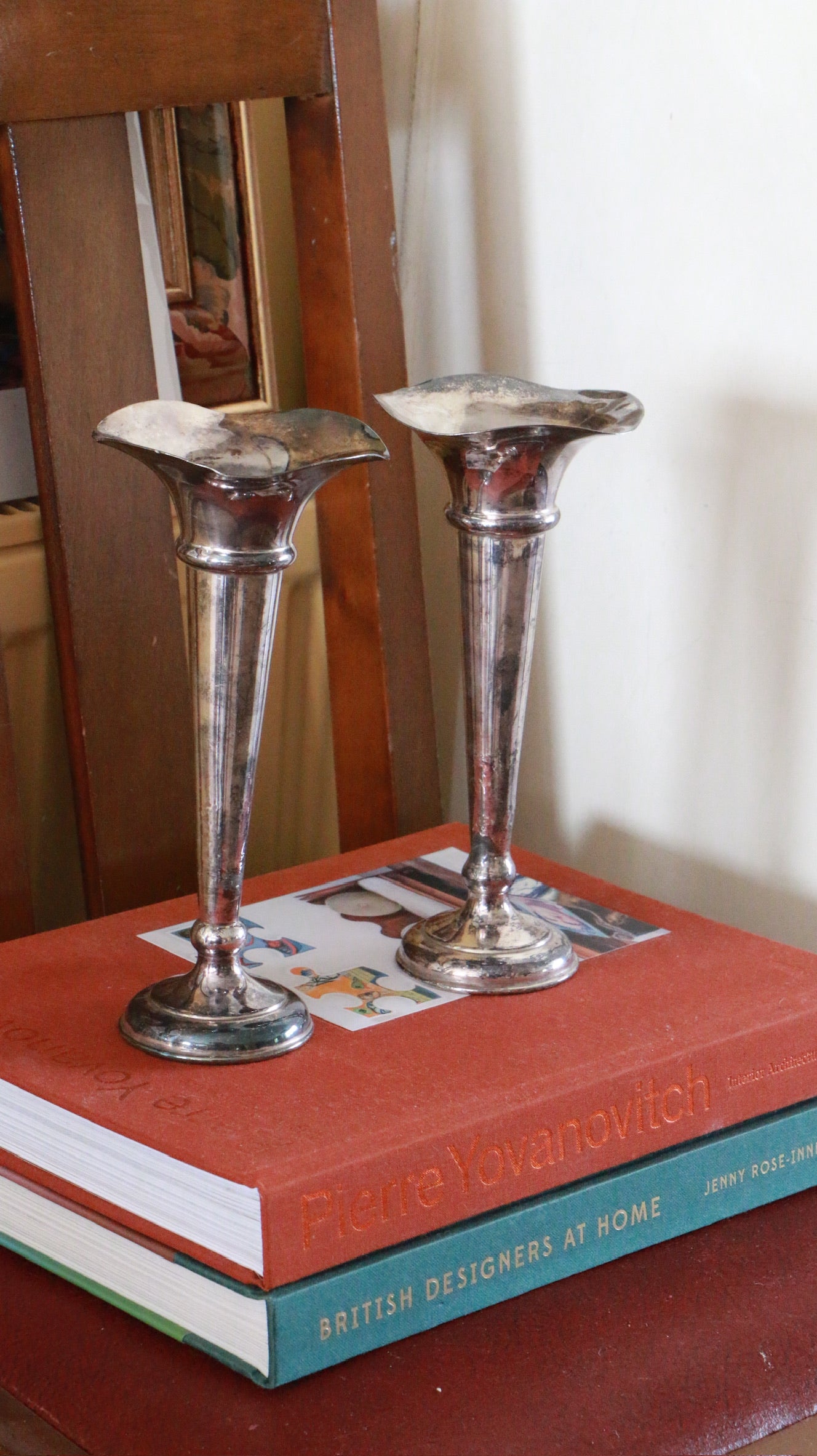 Pair of Antique Silver-Plated Trumpet Vases – Martin Hall & Co Ltd (Sheffield)
