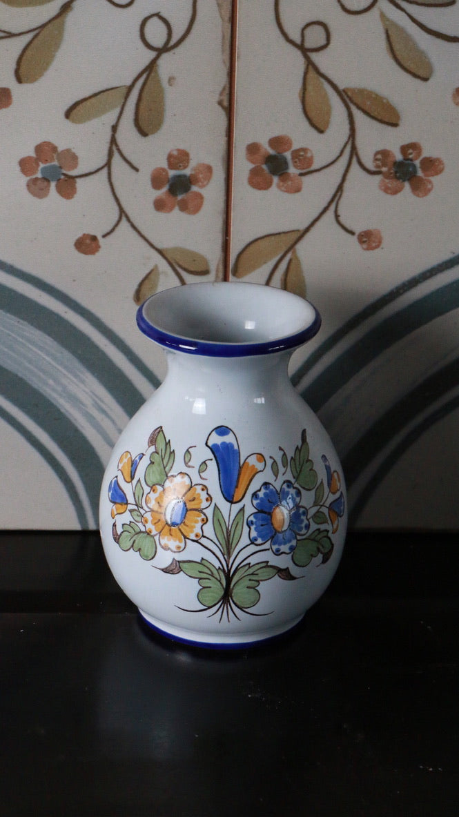 Antoine Montagnon Vintage French Vase – Hand-Painted Nevers Pottery