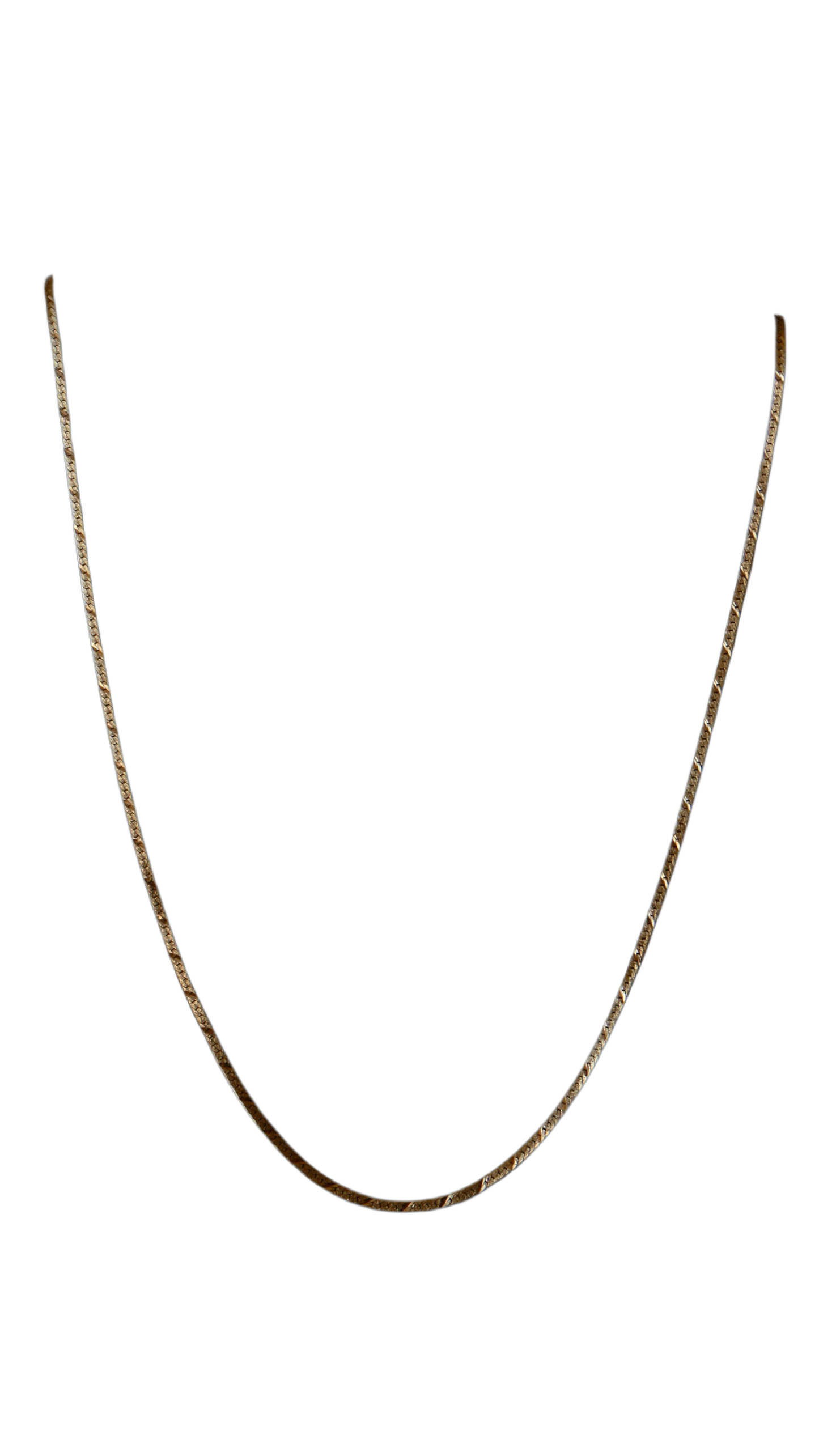 Vintage 14K Gold Herringbone Chain Necklace