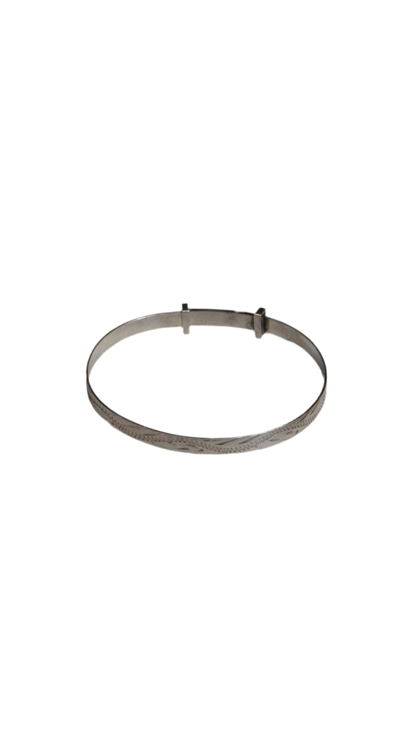 Vintage Carved Silver Christening Baby Bangle