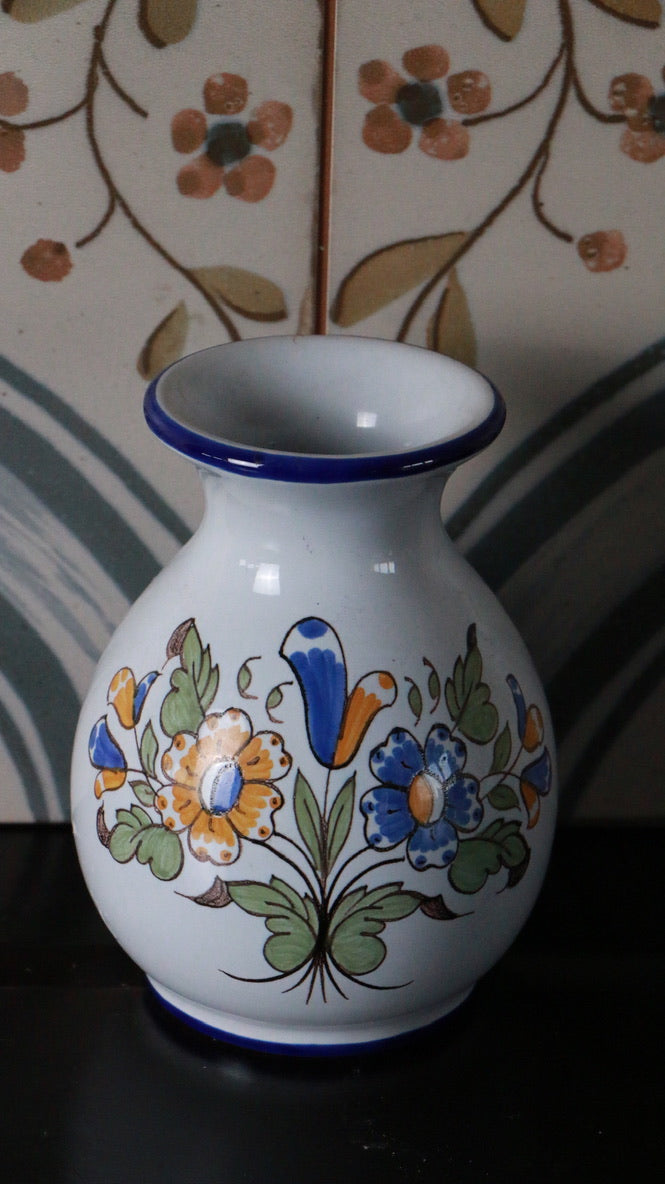 Antoine Montagnon Vintage French Vase – Hand-Painted Nevers Pottery