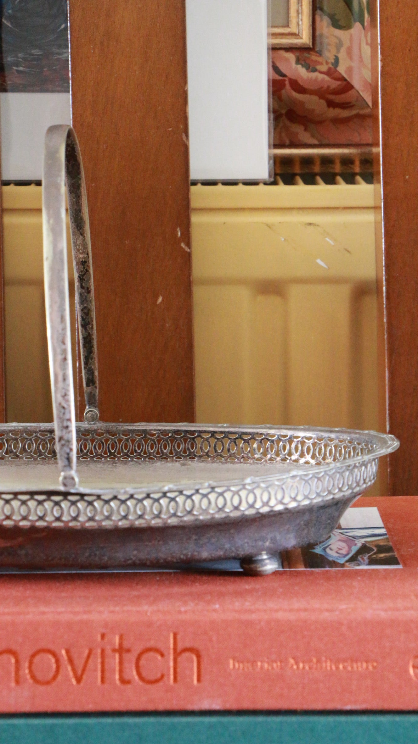 Vintage Silver-Plated Basket Dish with Handle