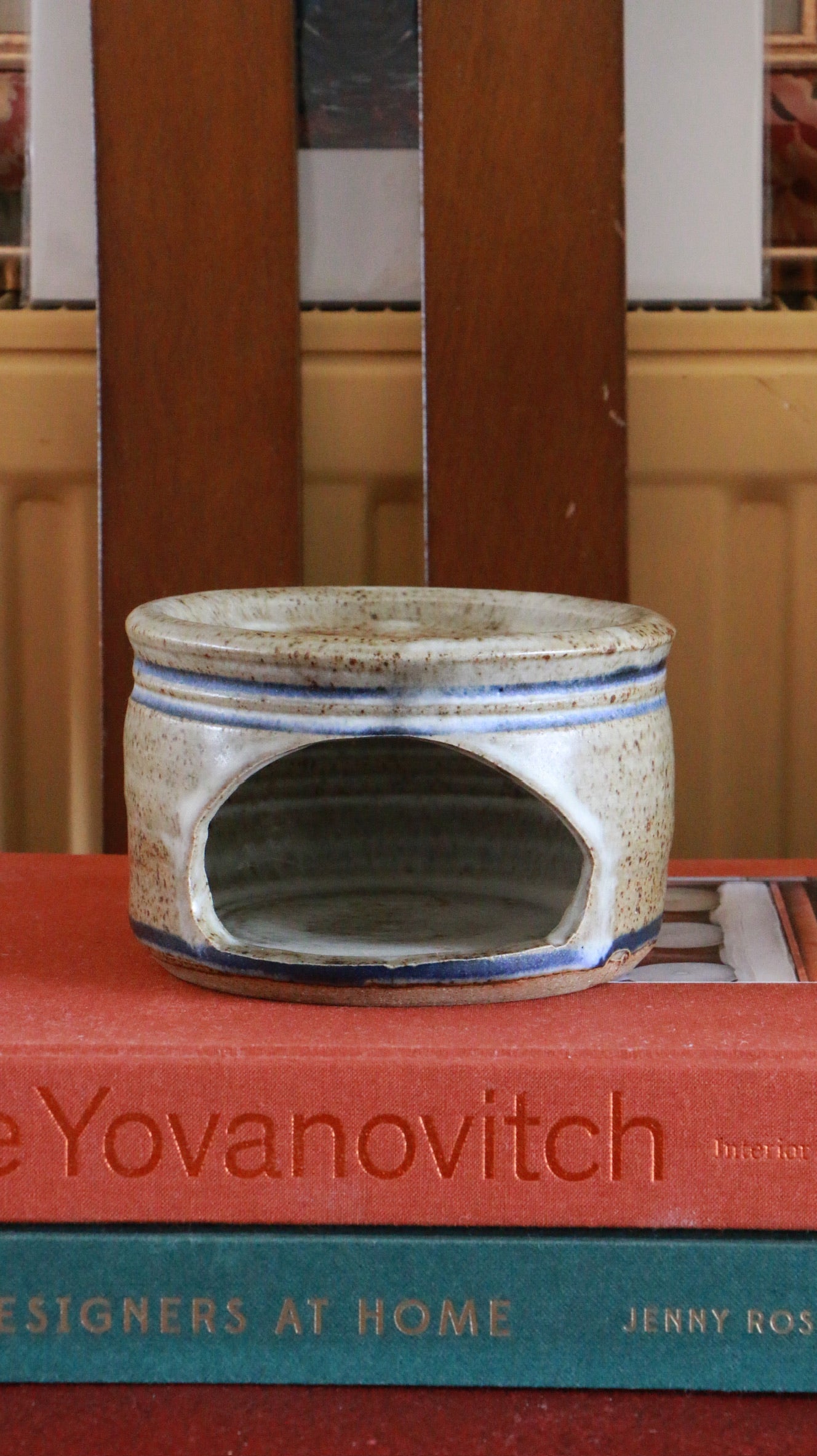 Vintage Rossmore Country Pottery Ceramic Warmer Stand