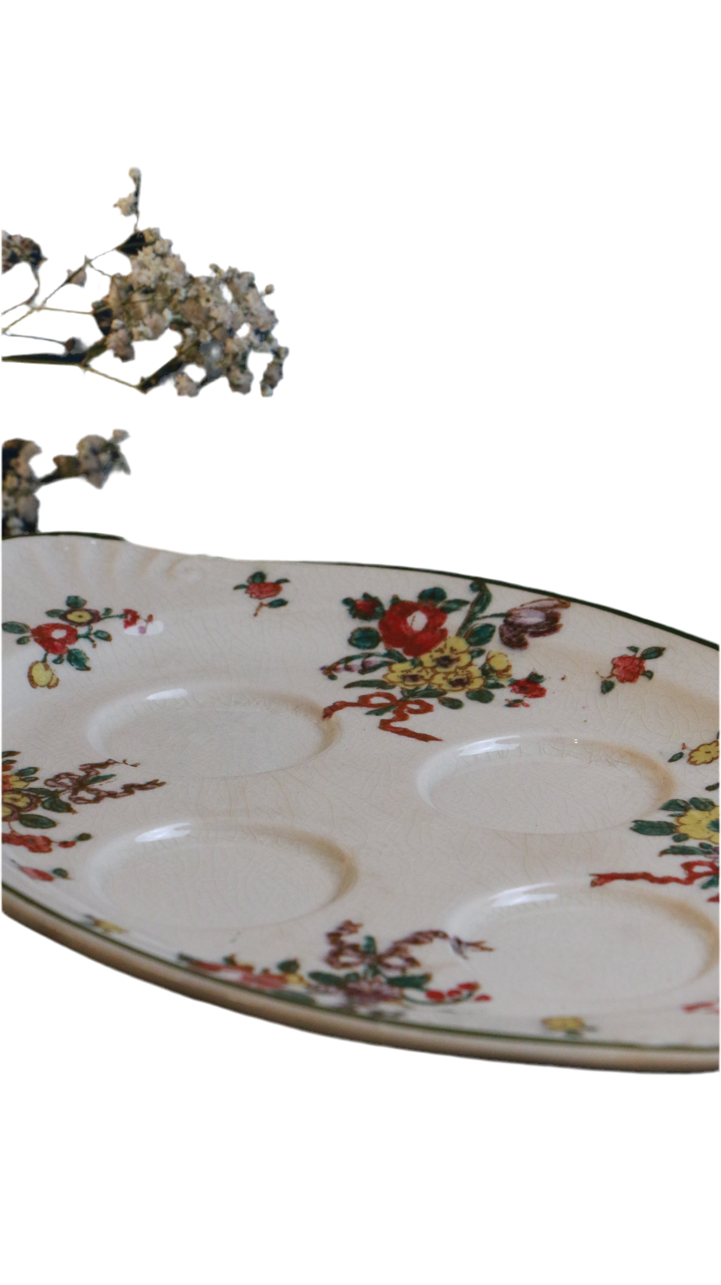 Vintage Old Leeds Mark Floral Serving / Tea-light candle Dish – Classic English Tableware