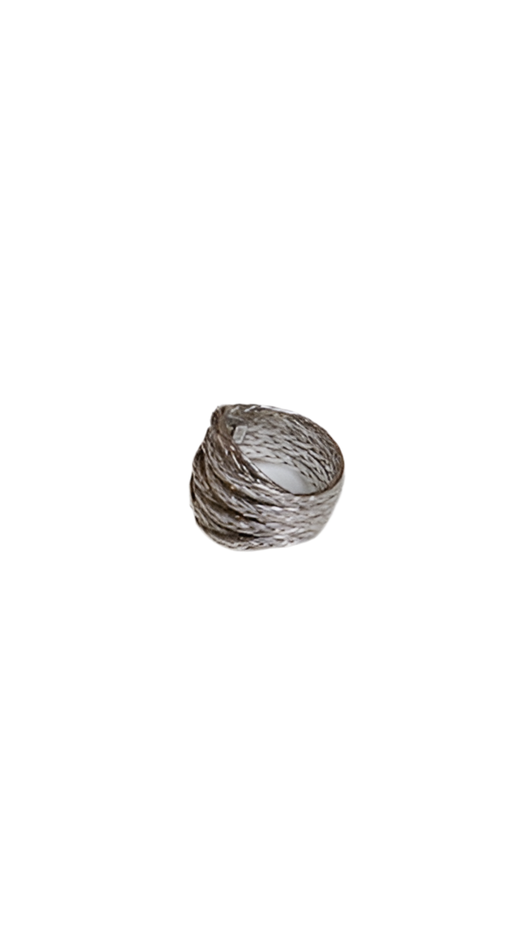 Modern 925 Sterling Silver Woven Ring
