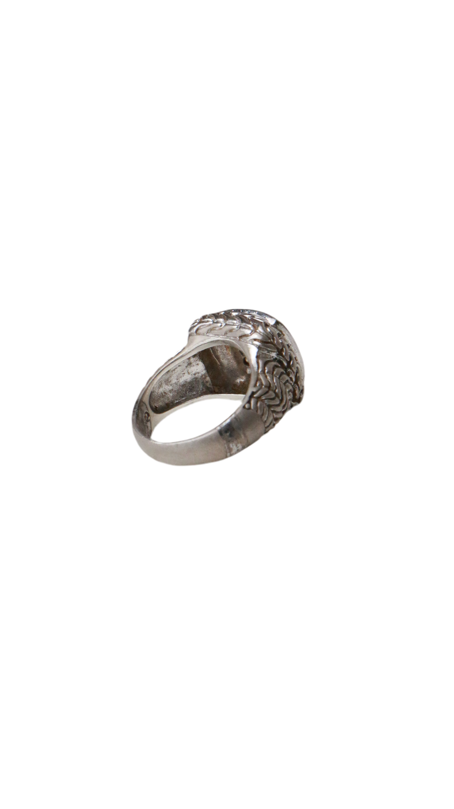 Chunky Sterling Silver 925 Crystal Cocktail Signet Ring
