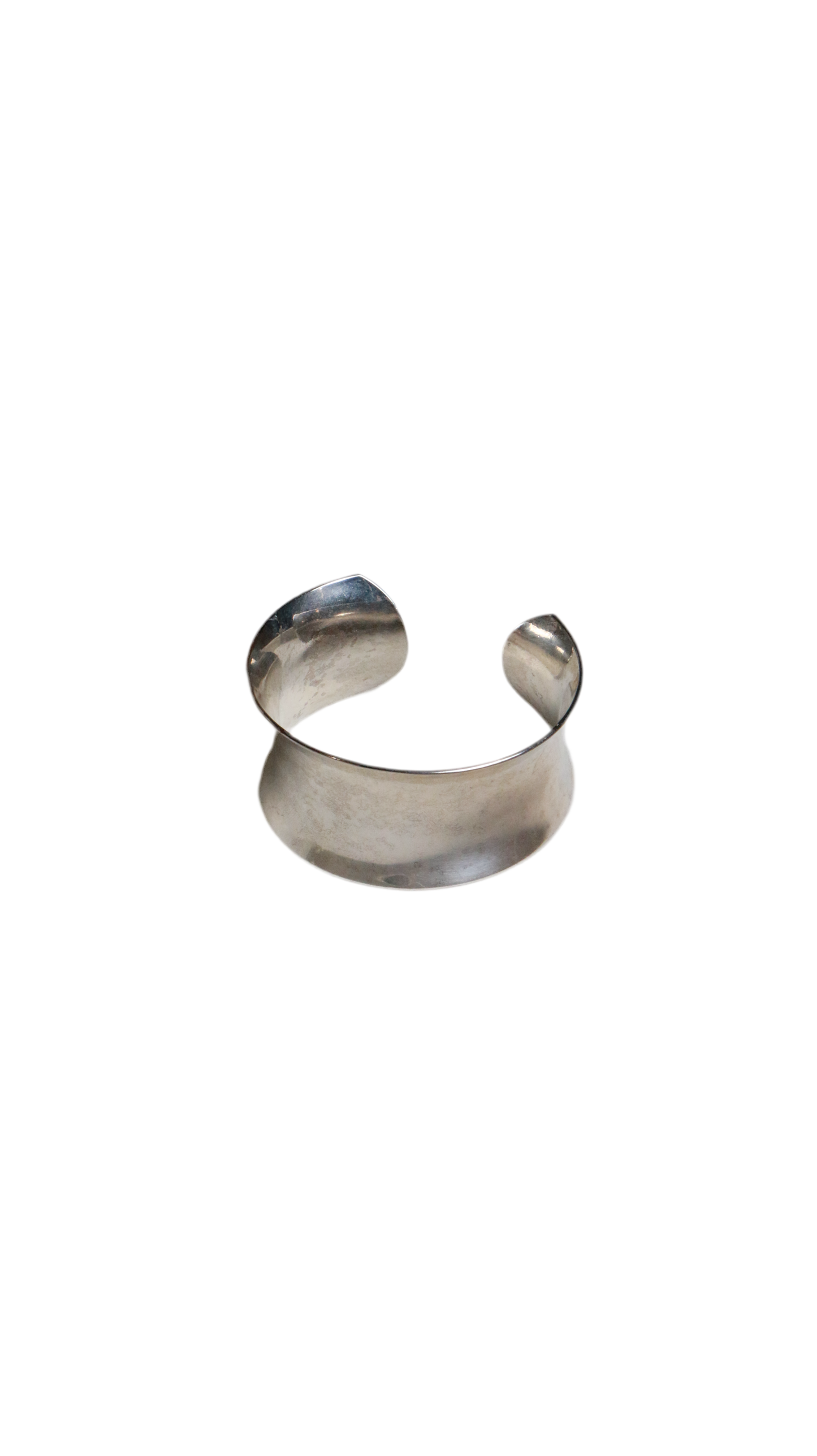 Vintage 925 Sterling Silver Modernist Twist Cuff Bangle