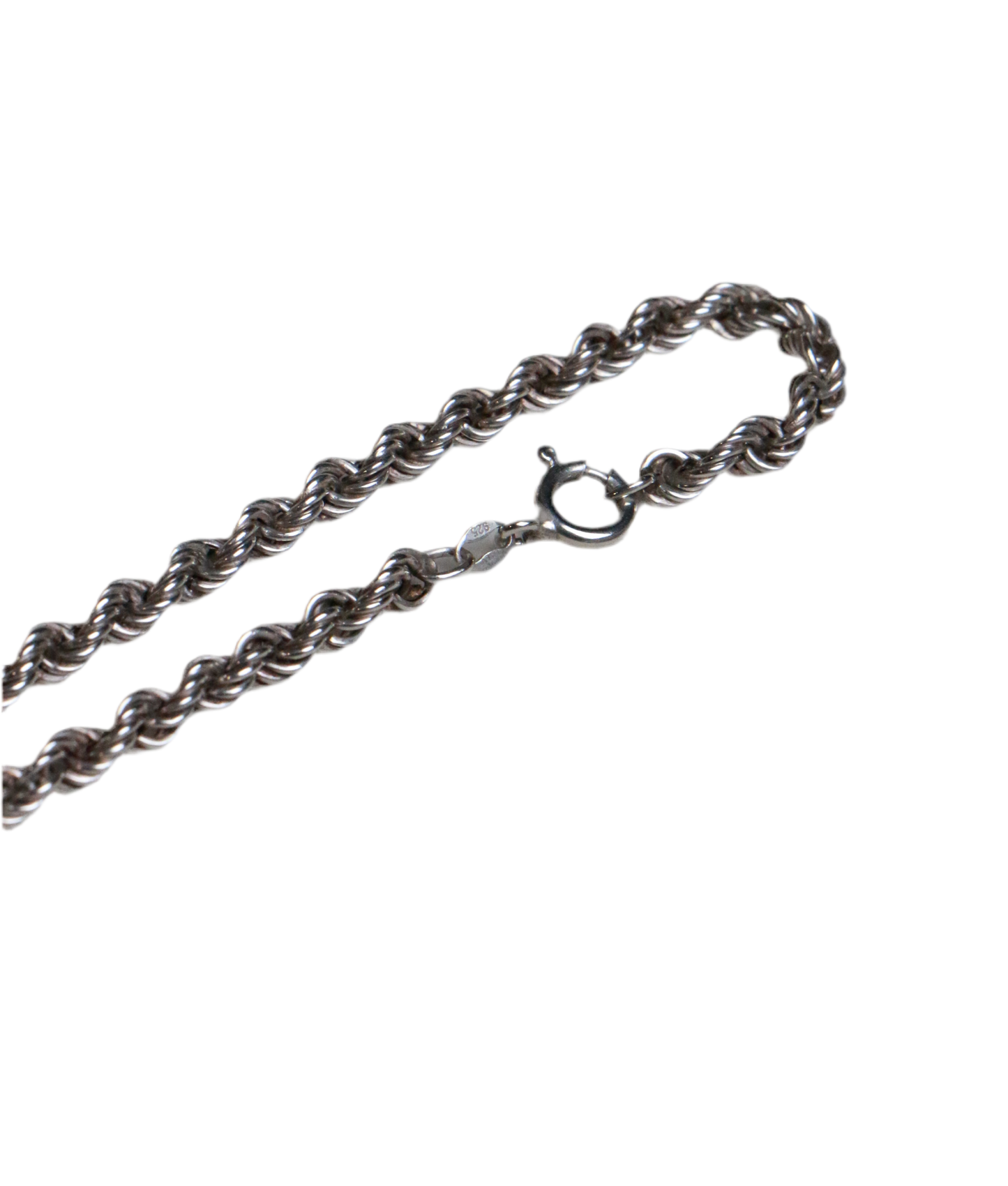 Vintage Sterling Silver Rope Chain Necklace