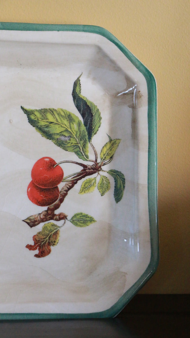 Ceramica Due Torri Fruit Pattern Octagonal Serving Platter
