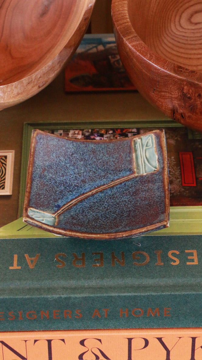 Japanese Studio Pottery Miniature Footed Tray – Glazed Ceramic