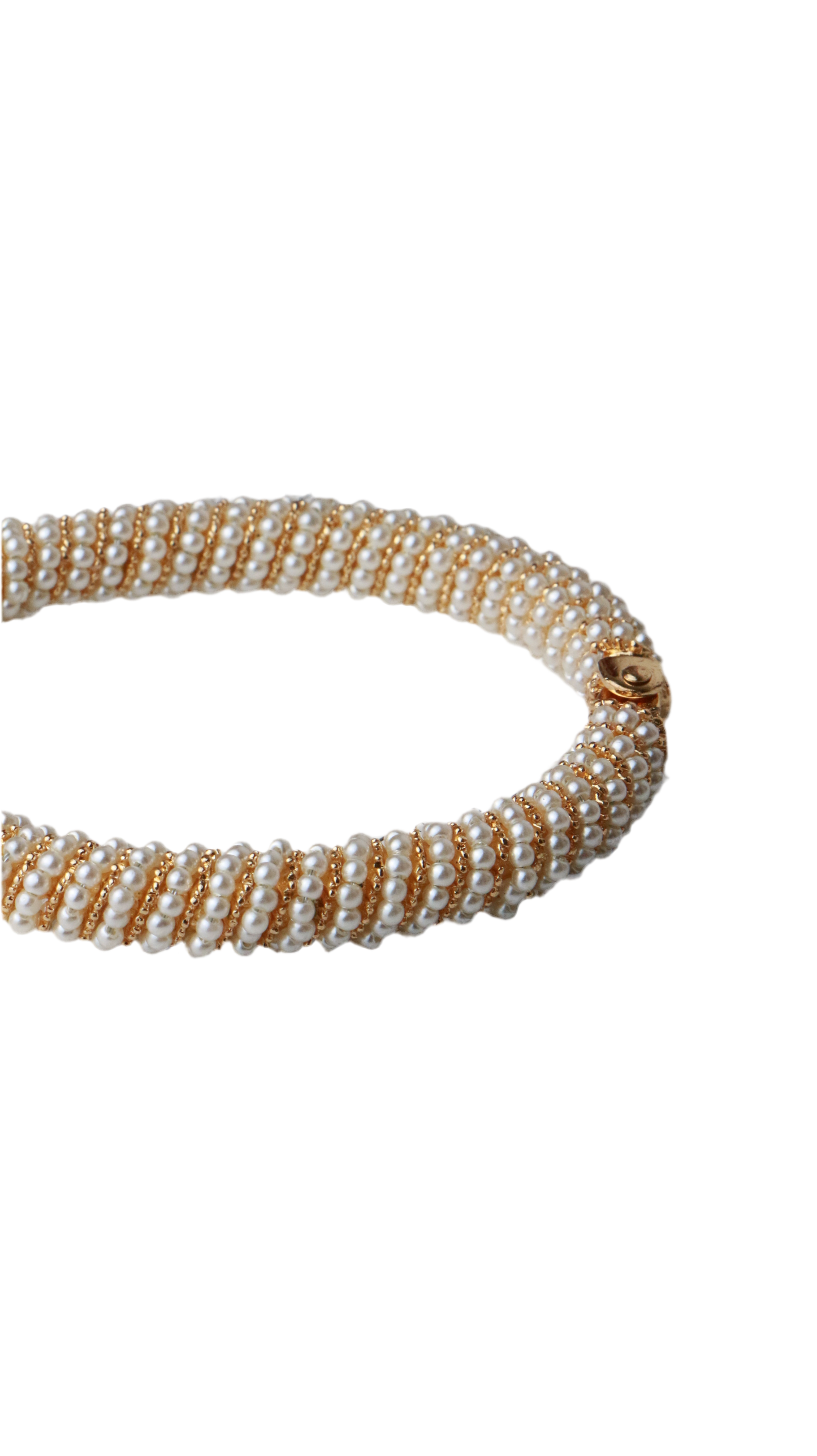 Vintage Pearl & Gold Beaded Bracelet