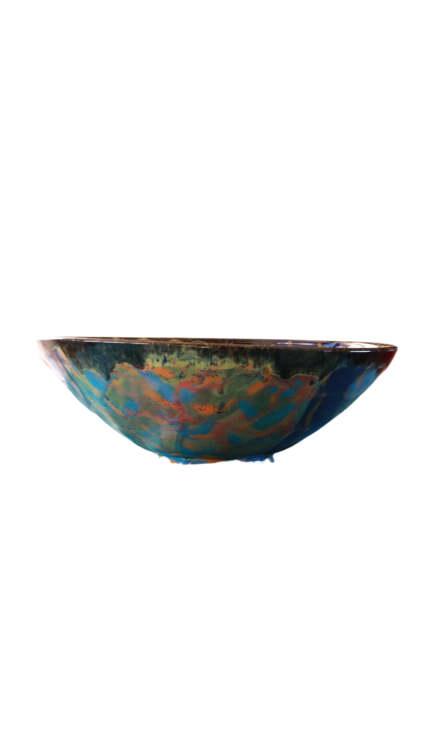 Hand-Painted Colorful Pottery Bowl