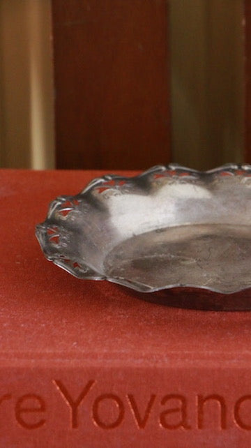 Vintage Silver-Plated Scalloped Trinket Dish