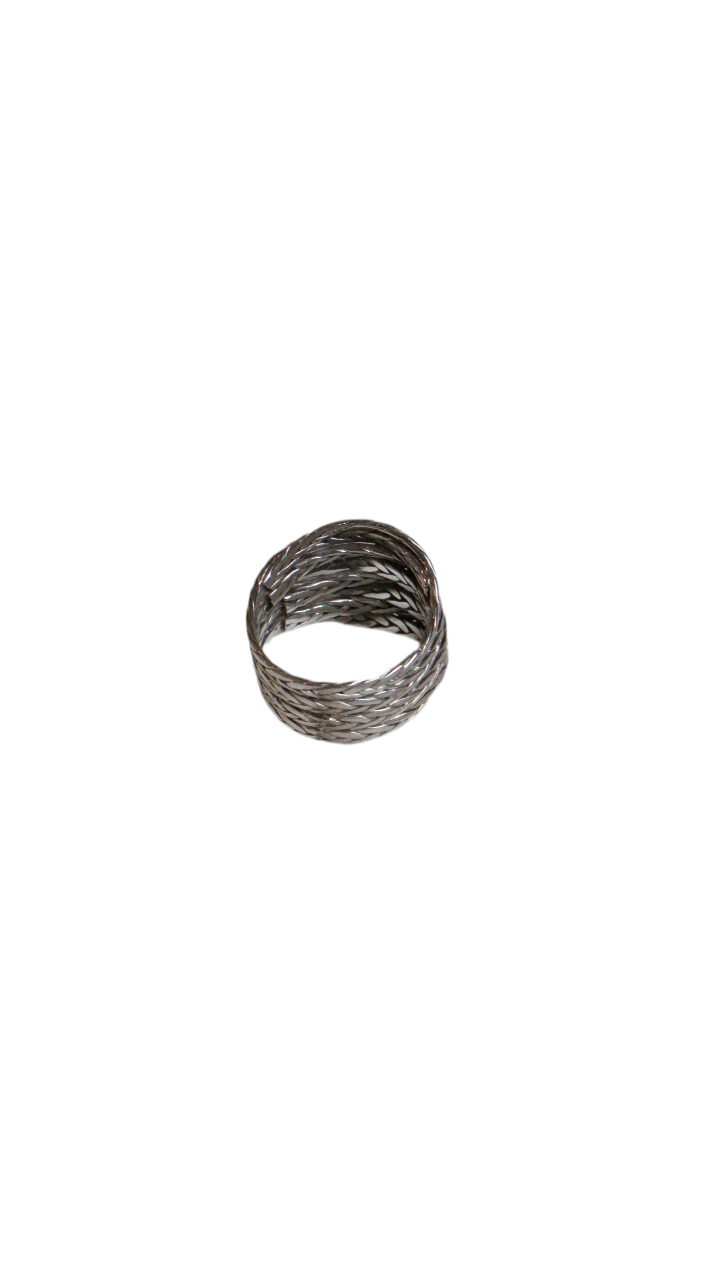Modern 925 Sterling Silver Woven Ring