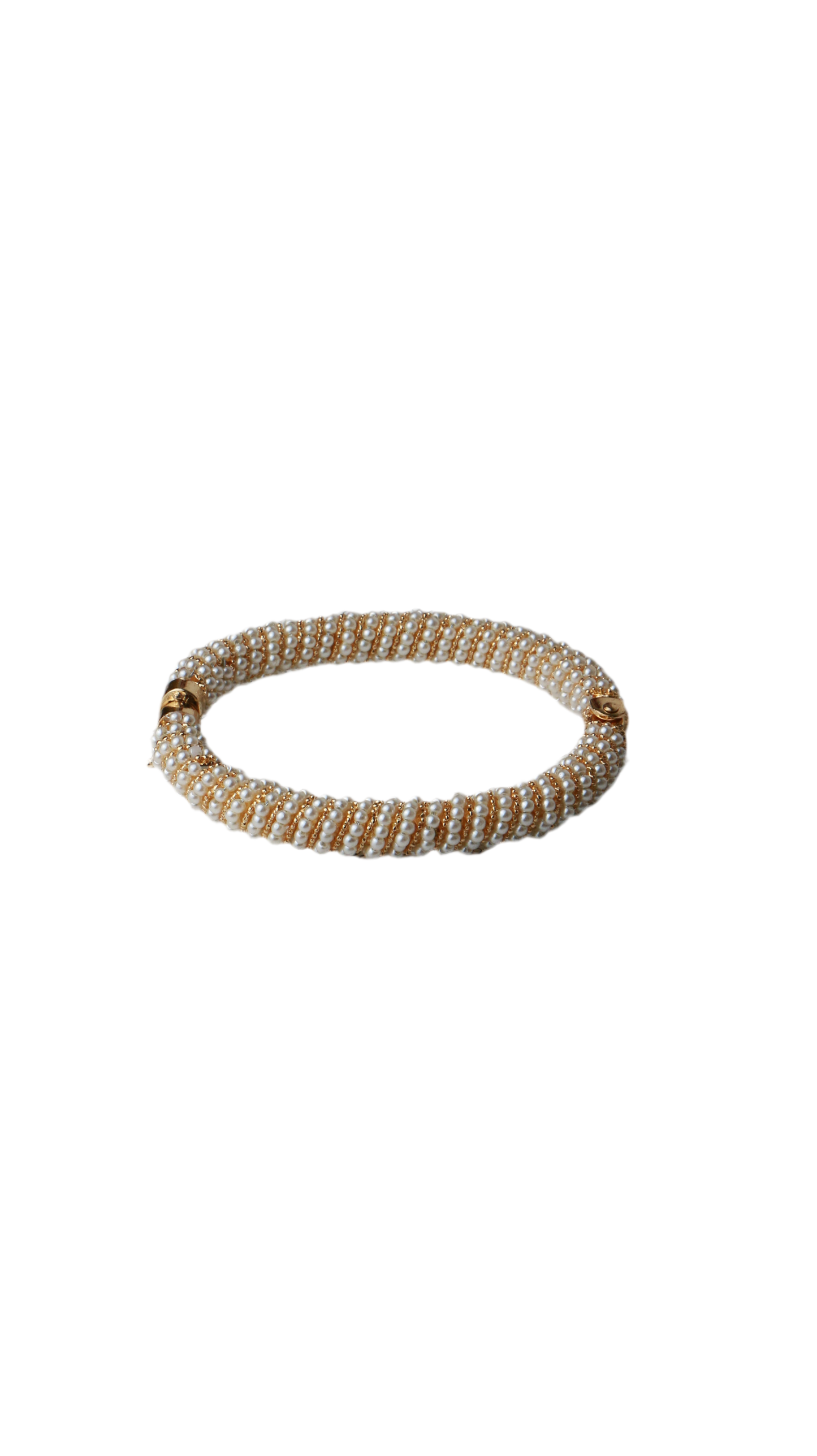 Vintage Pearl & Gold Beaded Bracelet