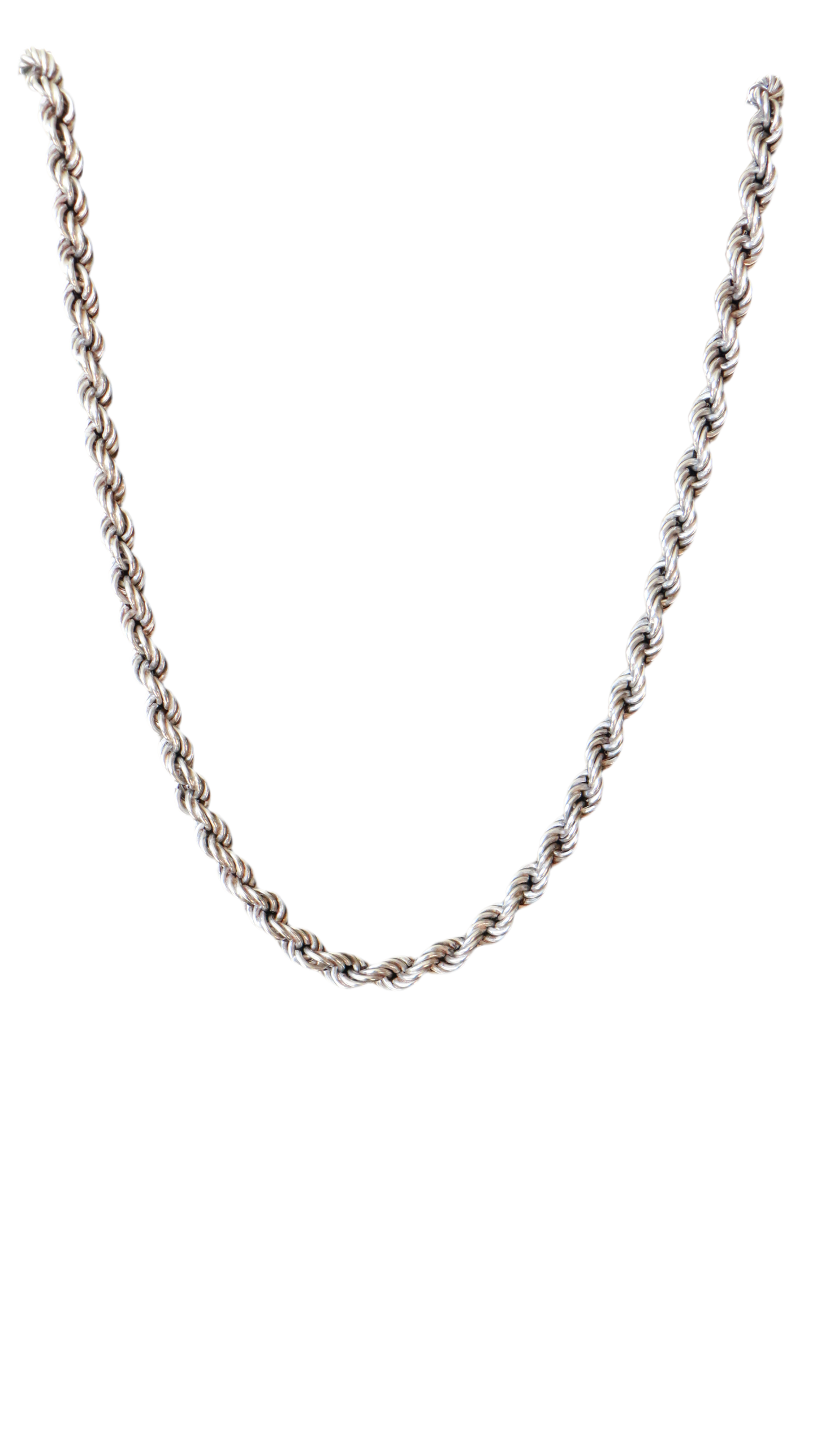 Vintage Sterling Silver Rope Chain Necklace