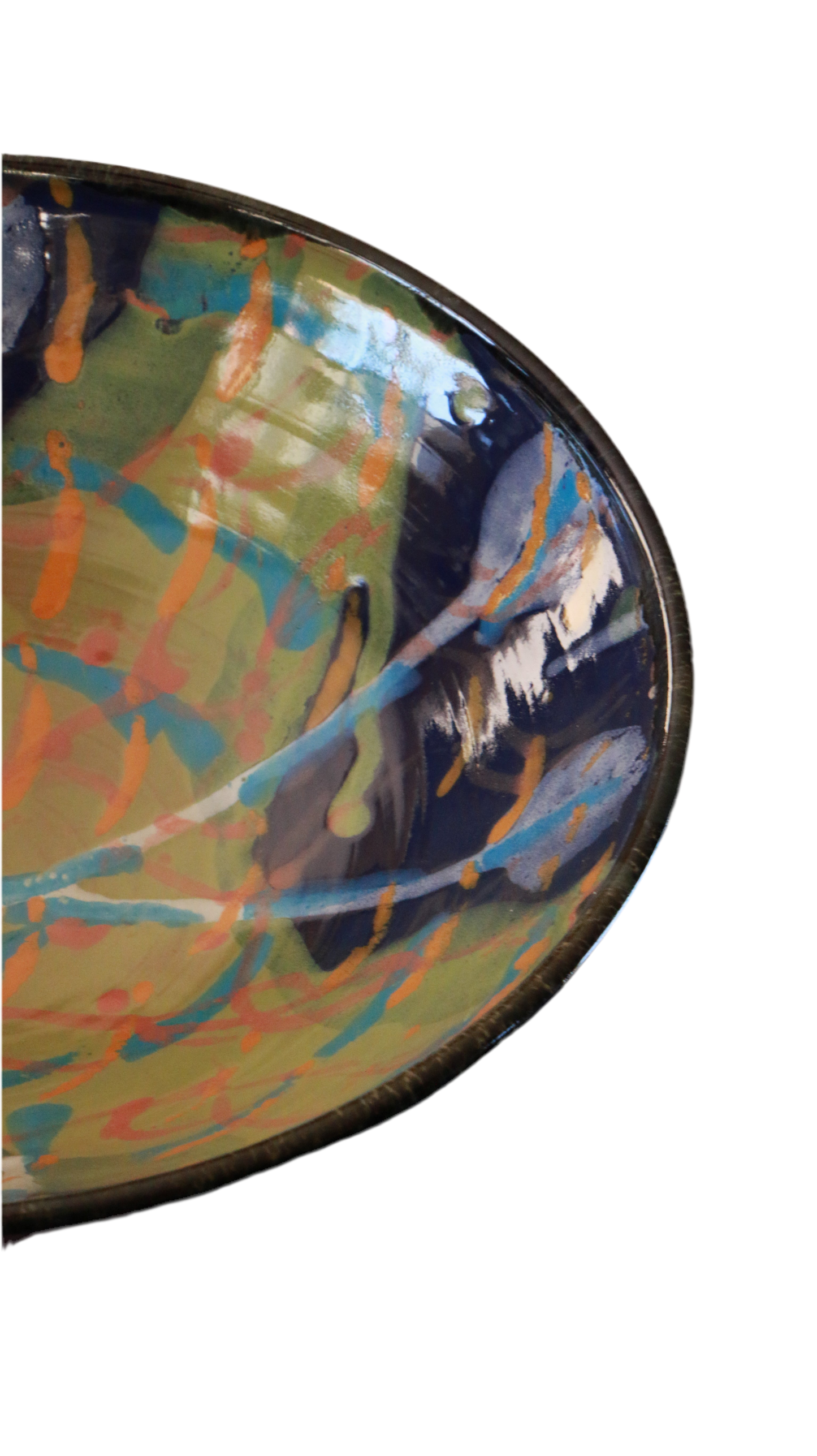 Hand-Painted Colorful Pottery Bowl