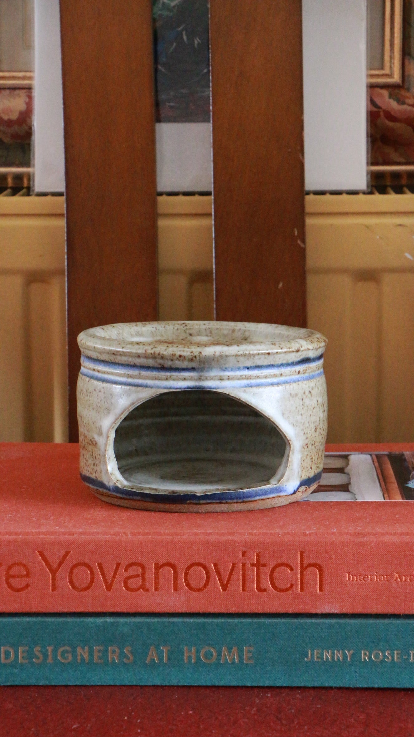 Vintage Rossmore Country Pottery Ceramic Warmer Stand