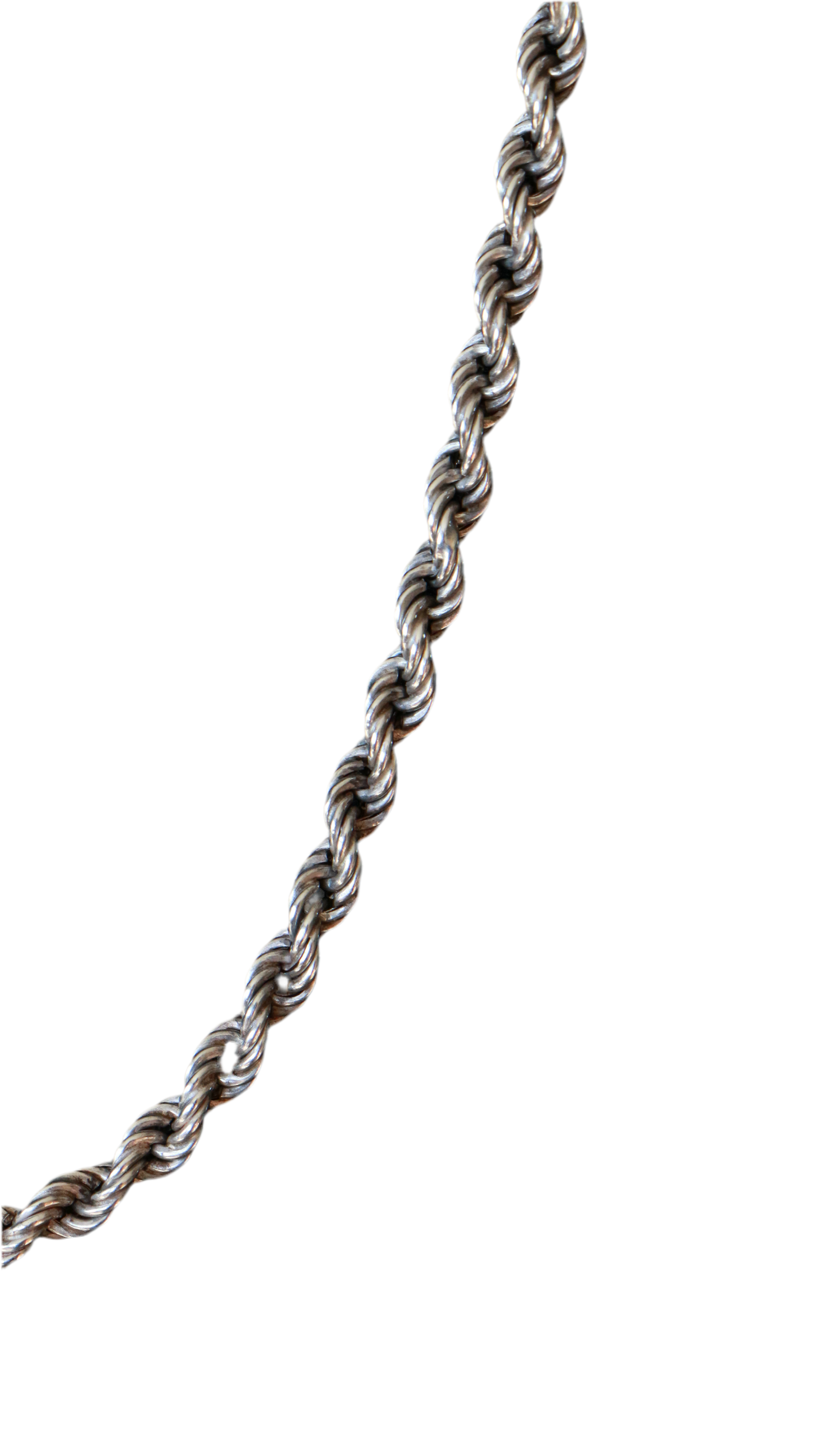 Vintage Sterling Silver Rope Chain Necklace