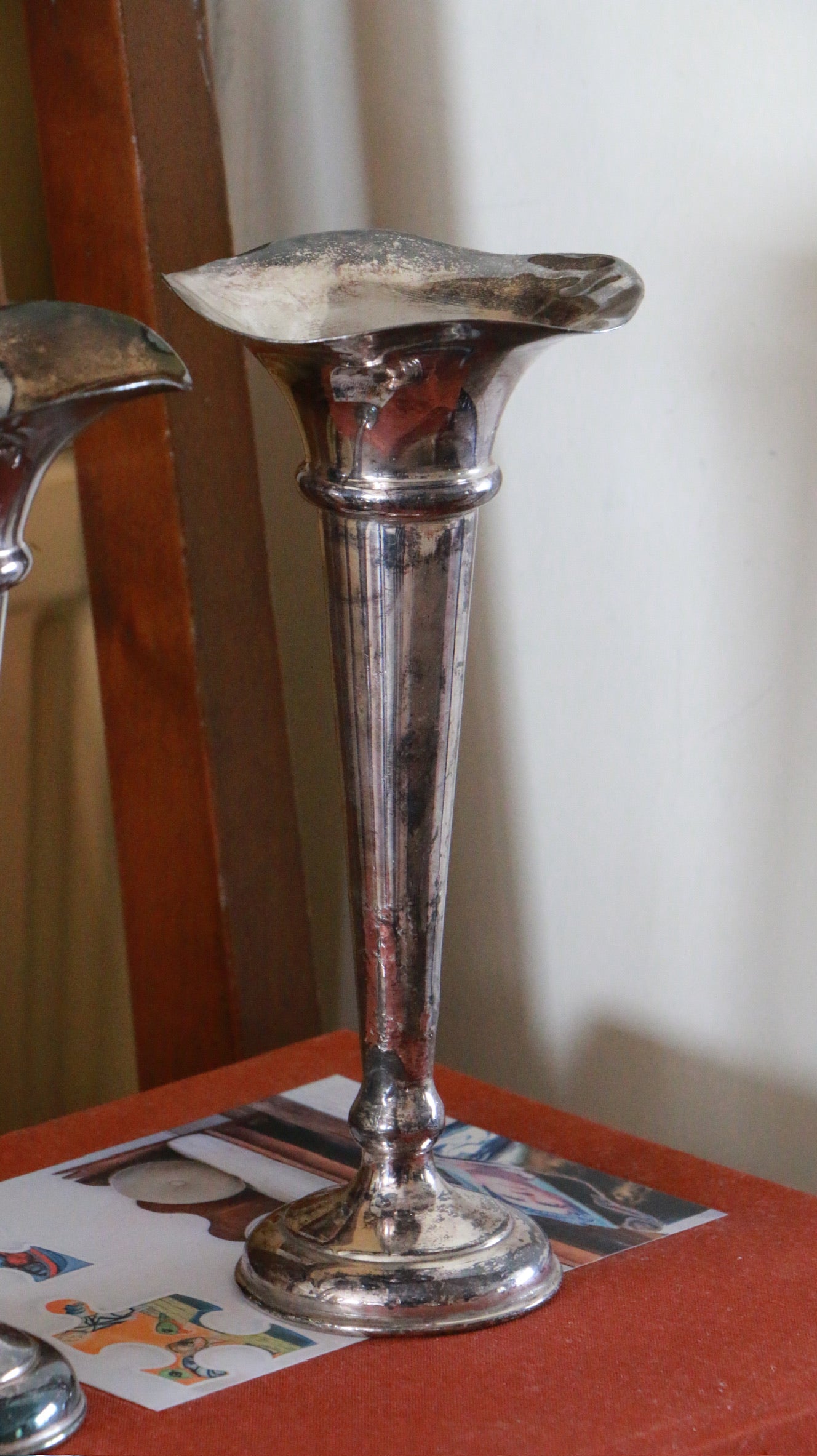 Pair of Antique Silver-Plated Trumpet Vases – Martin Hall & Co Ltd (Sheffield)