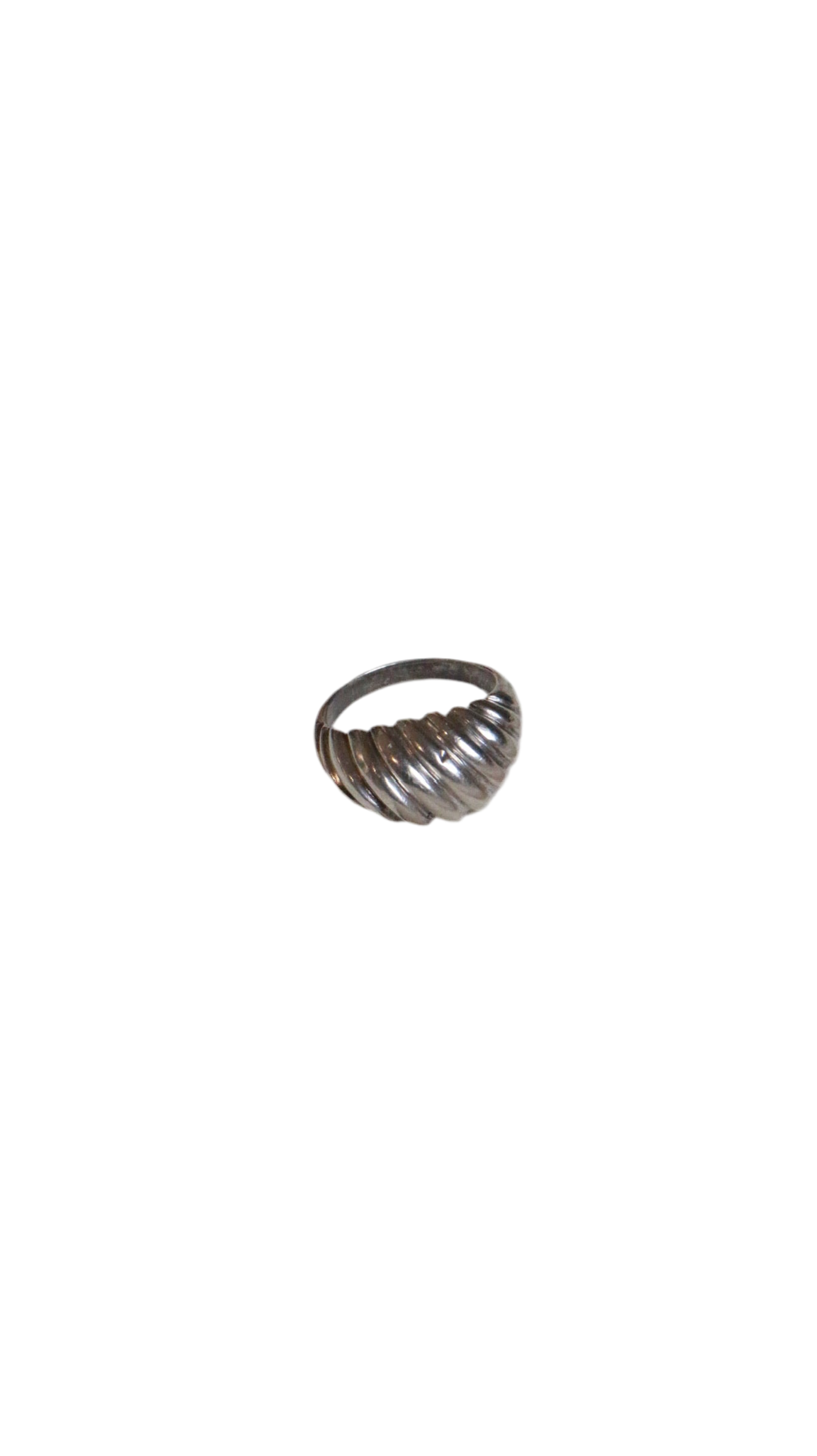 Vintage 925 Sterling Silver Ribbed Dome Ring
