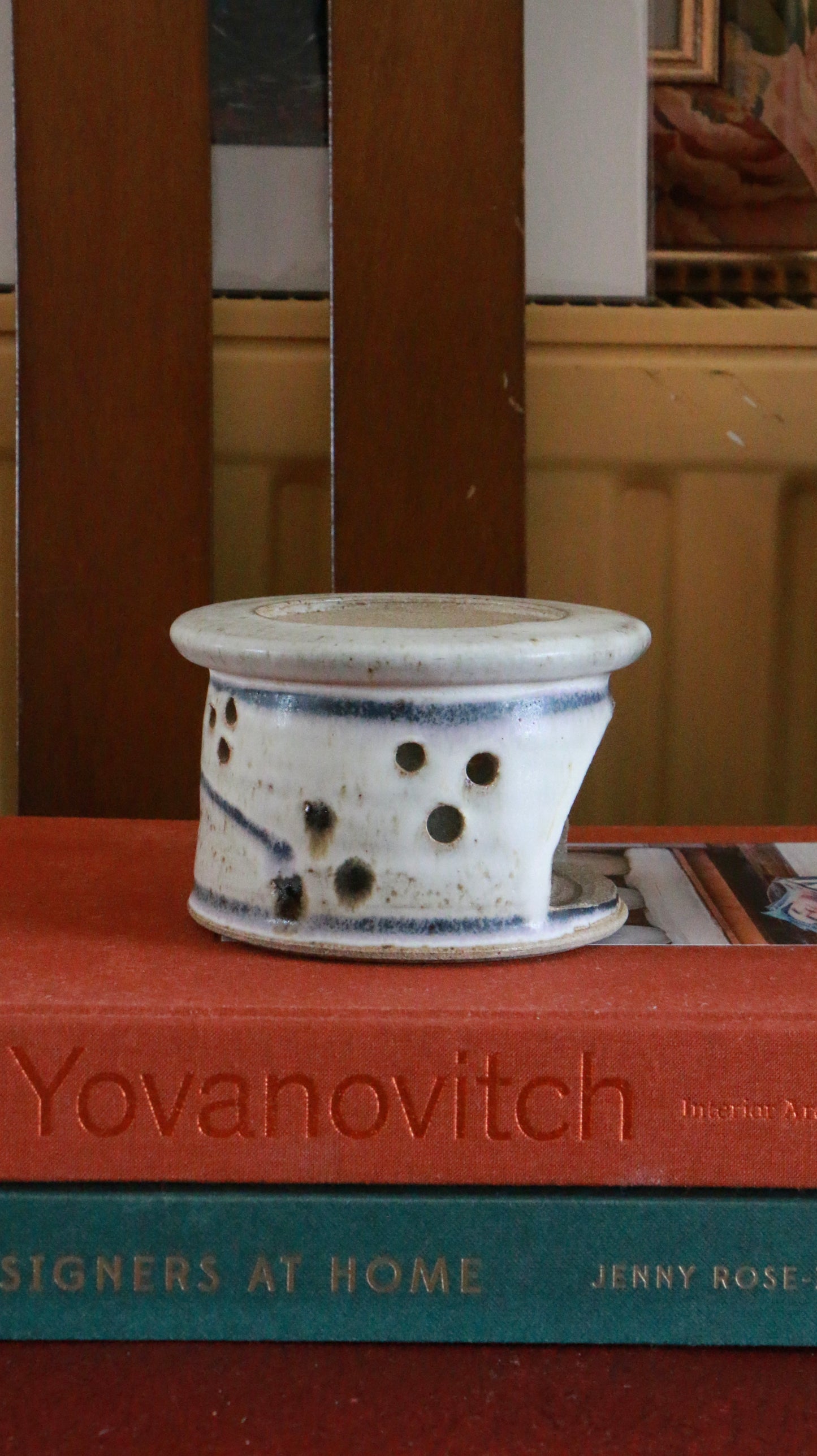 Vintage Rossmore Country Pottery Ceramic Warmer Stand