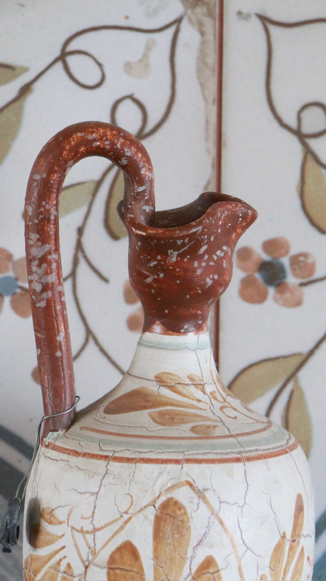 Vintage Copy Hand-Painted Greek-Style Ceramic Jug