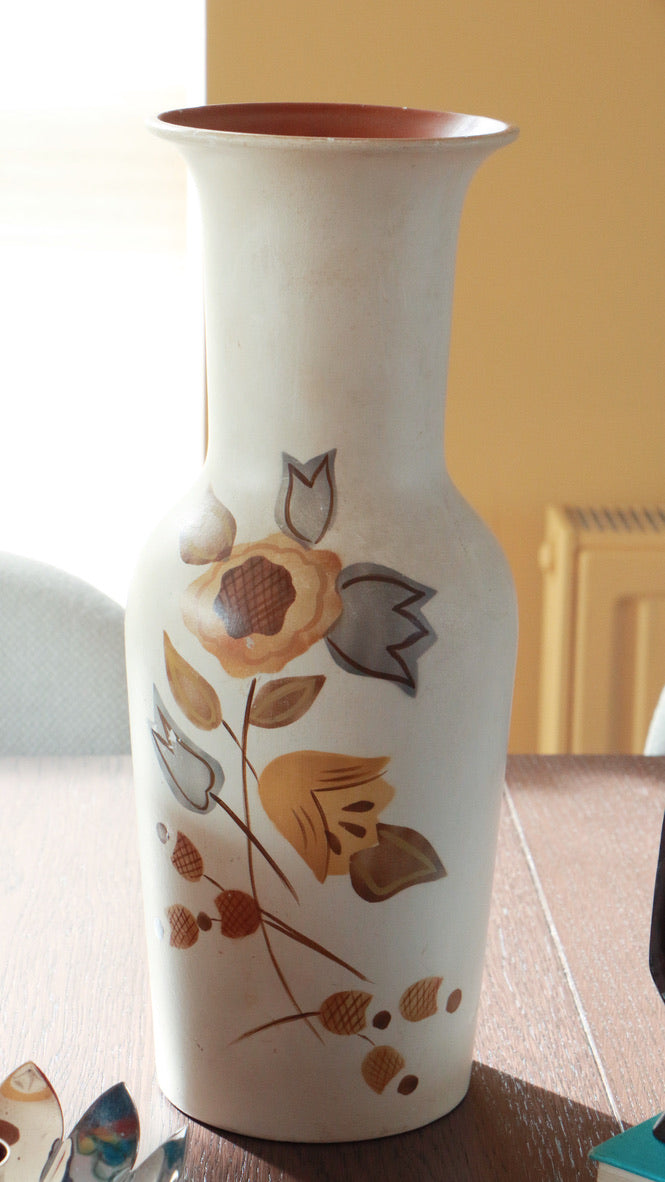 Vintage Ellgreave Hand-Painted Floral Vase – Made in England