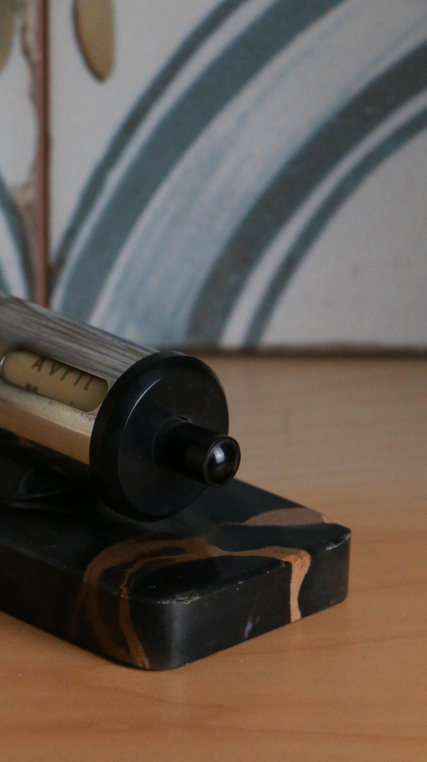 Vintage French Perpetual Desk Calendar with Marbled Base
