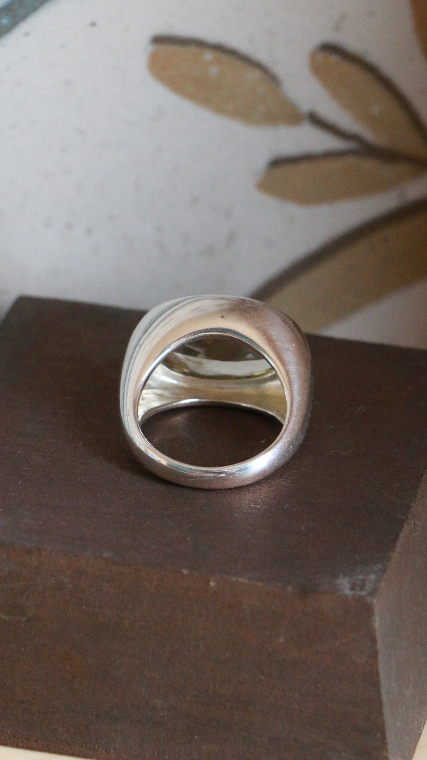 Vintage Sterling Silver Ring with Oval Citrine Faceted Stone