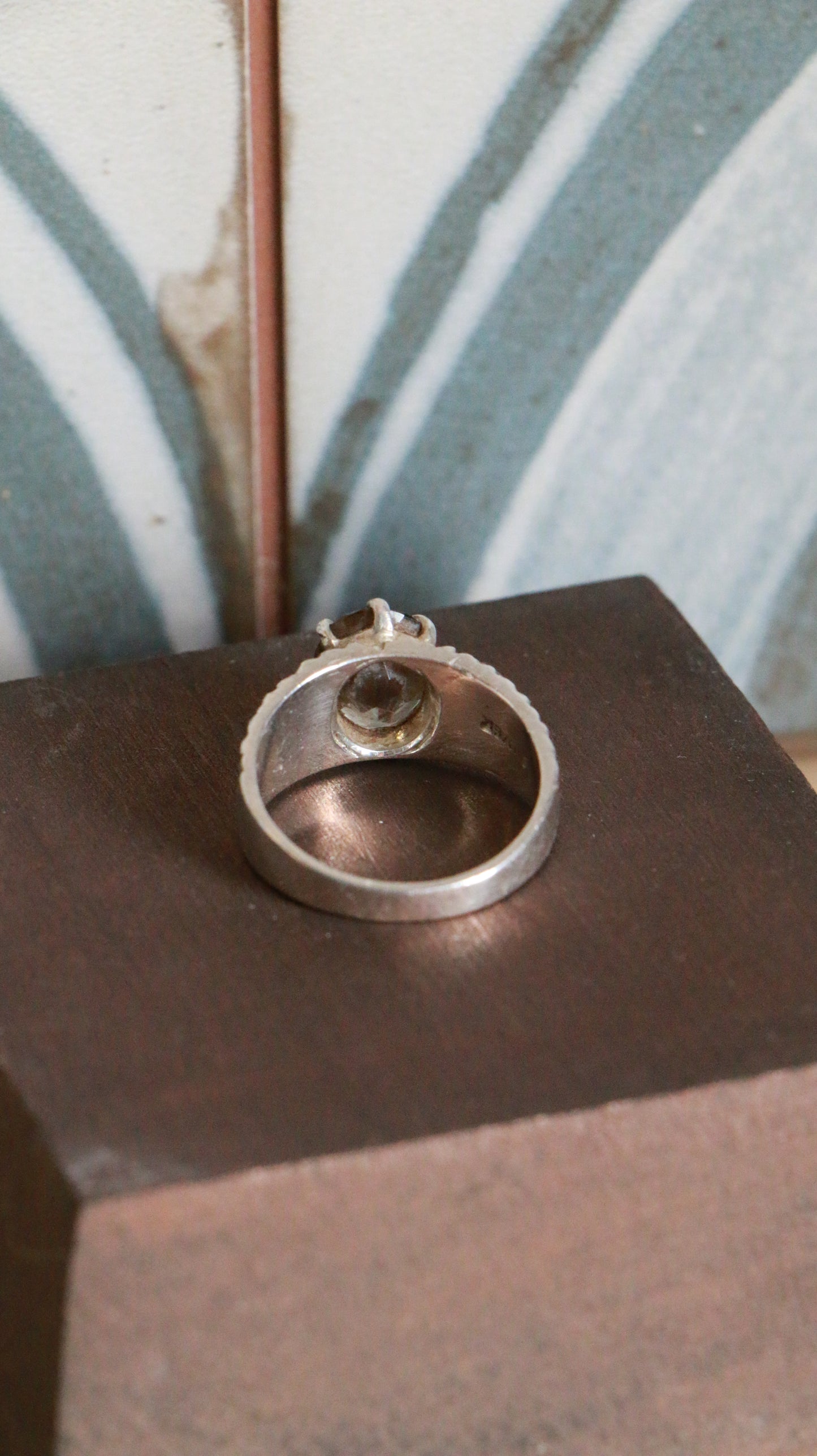 Vintage Sterling Silver Ring with Smoky Quartz Stone